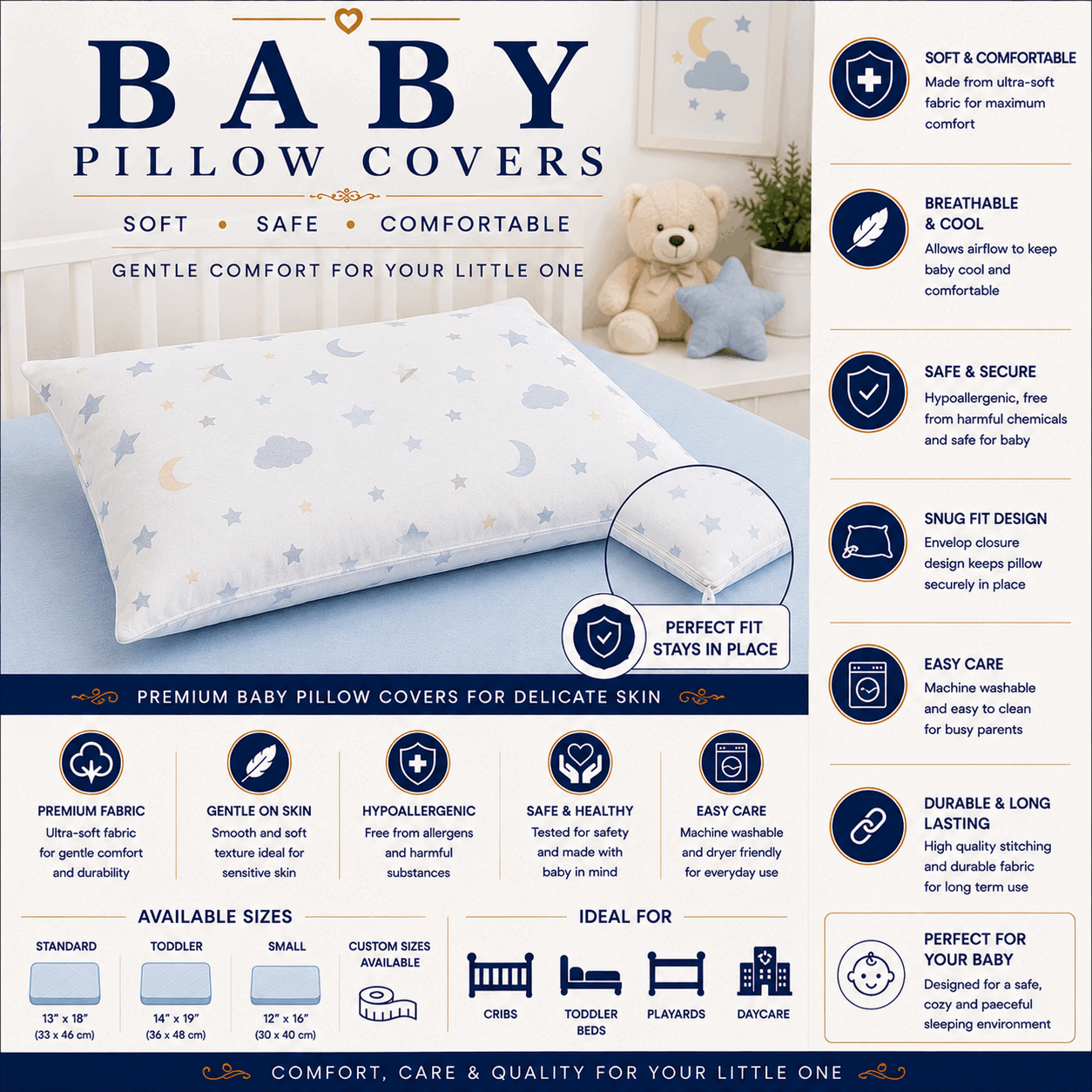 Baby Pillow Covers for UAE commercial textile supply
