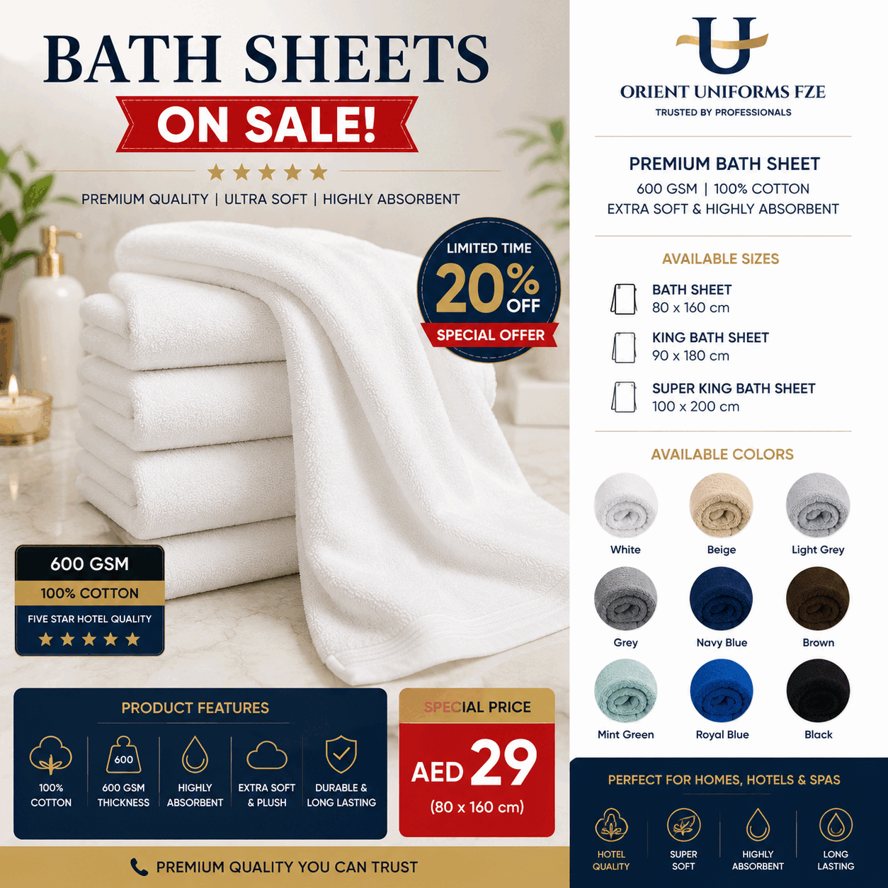 Chea Prices On Bath Sheet 80X160Cm