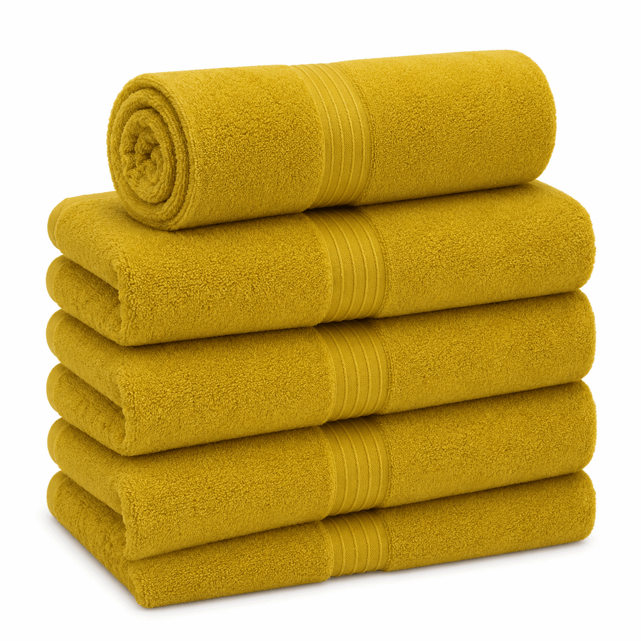Mustard Colour Bath Towel 50 GSM Cotton for UAE commercial textile supply