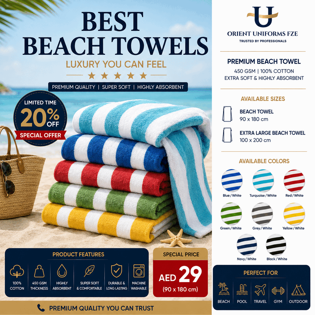 Beach Towels Colors Sets