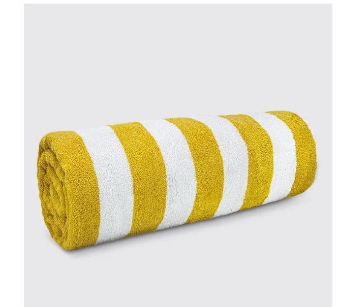 Pool Towel White Golden Stripe 90X180Cm (1)