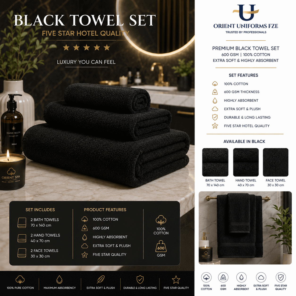 Black Towels
