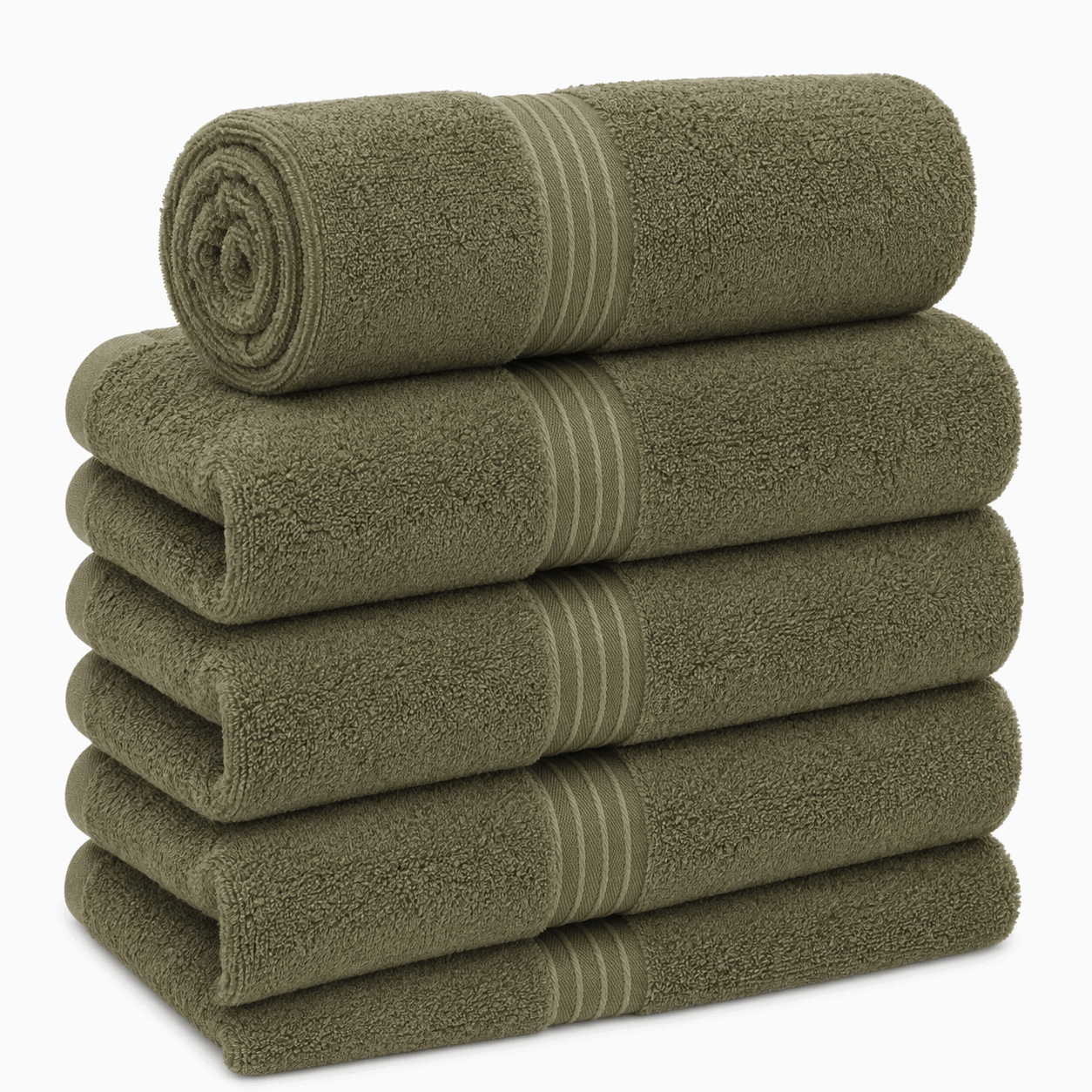 Olive Green Hair Towel 550Gsm Cotton