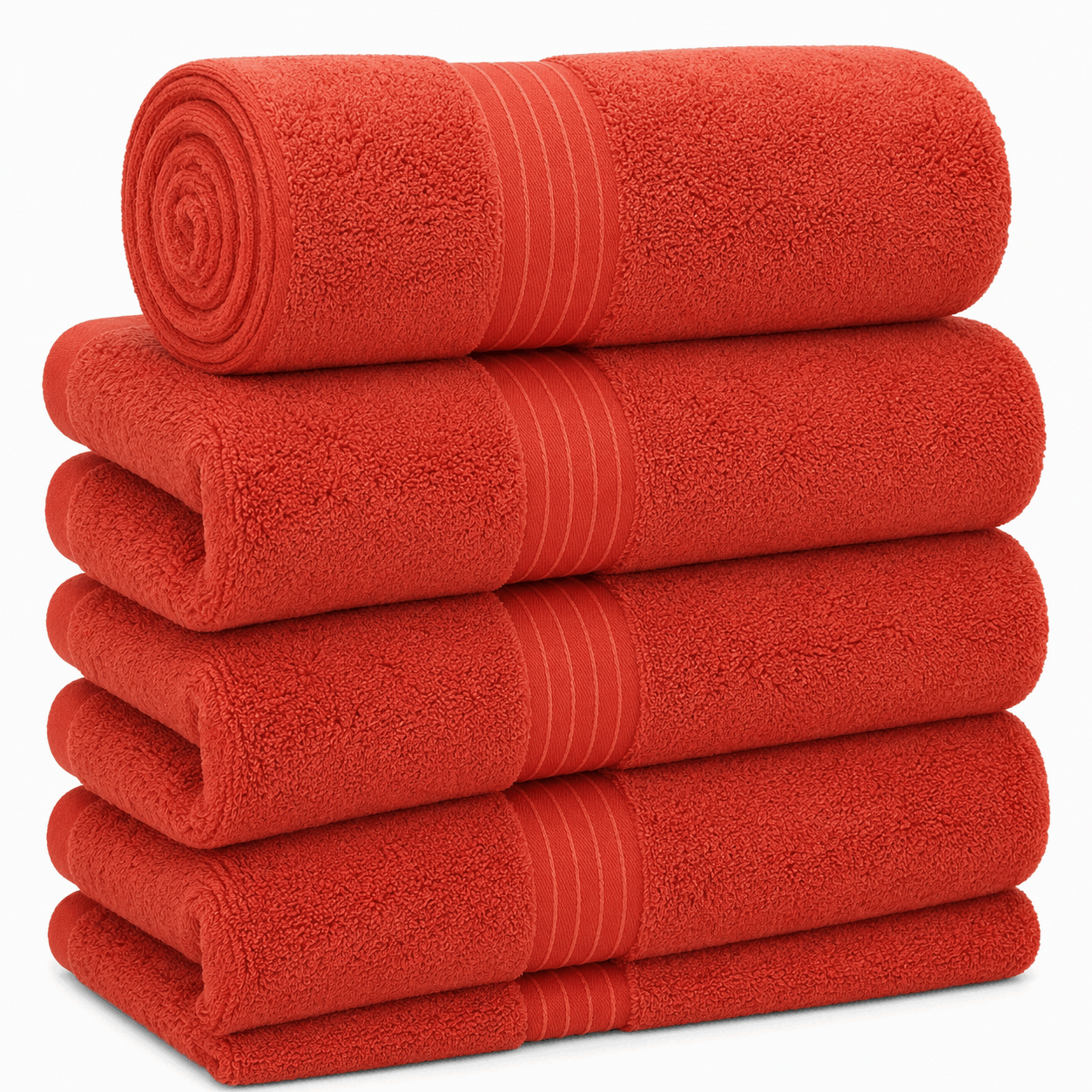 Hand Towel Red Color Towel 550Gsm Cotton