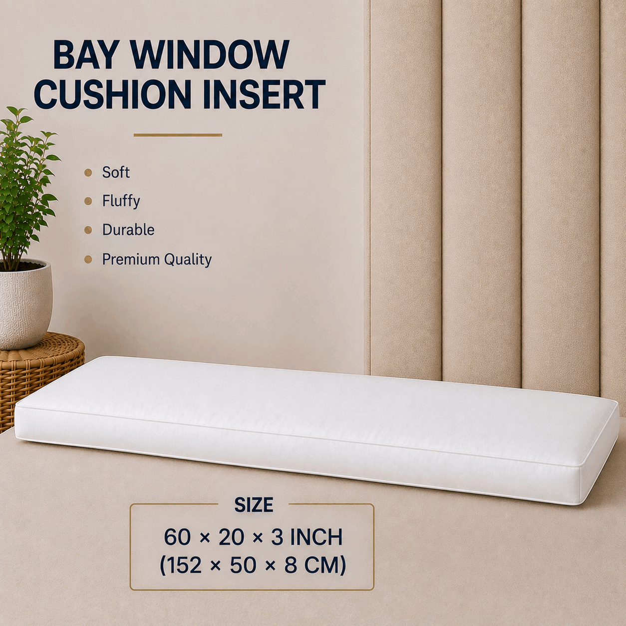 Bay Window Cushion Insert for UAE commercial textile supply