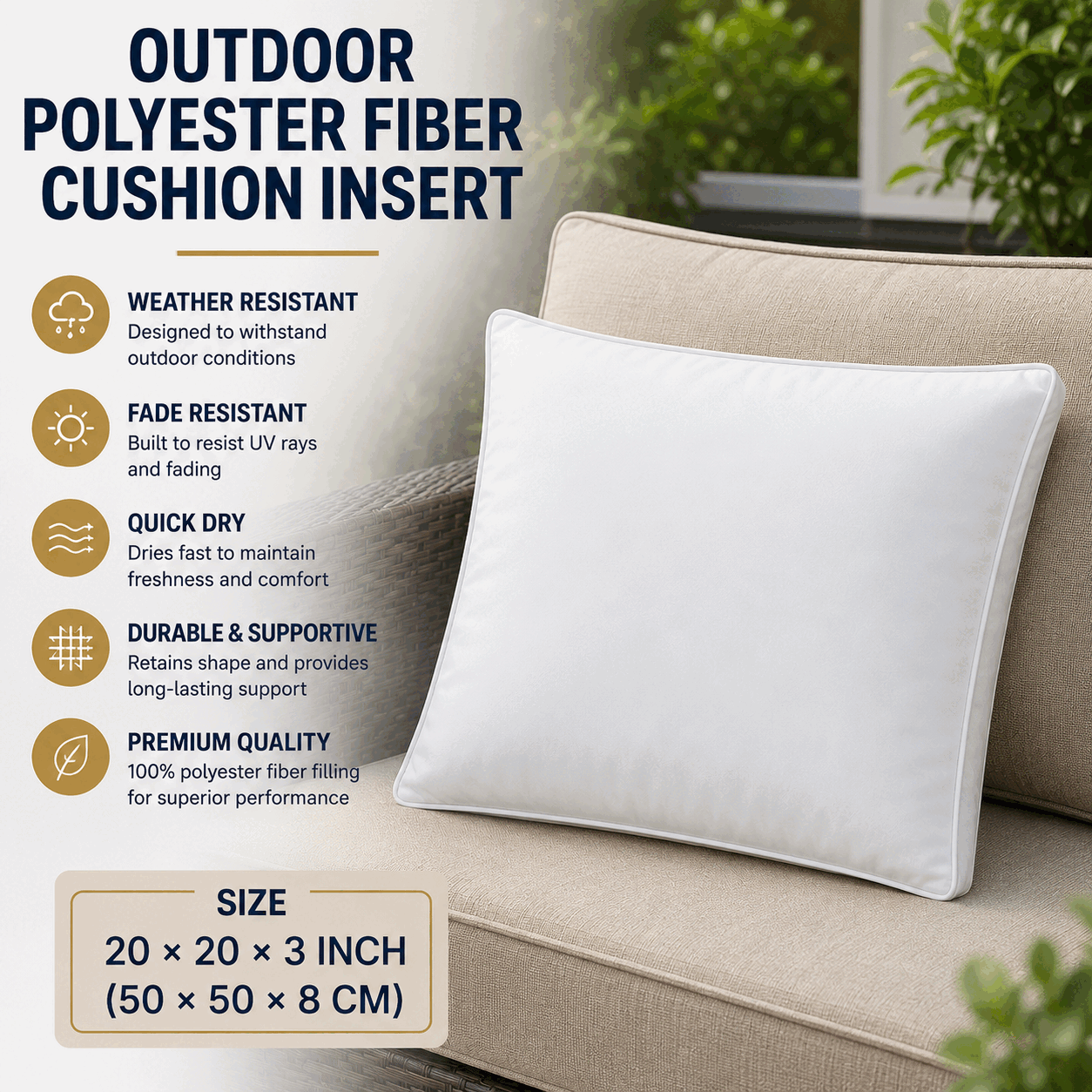 Outdoor Polyeste Cushion for UAE commercial textile supply