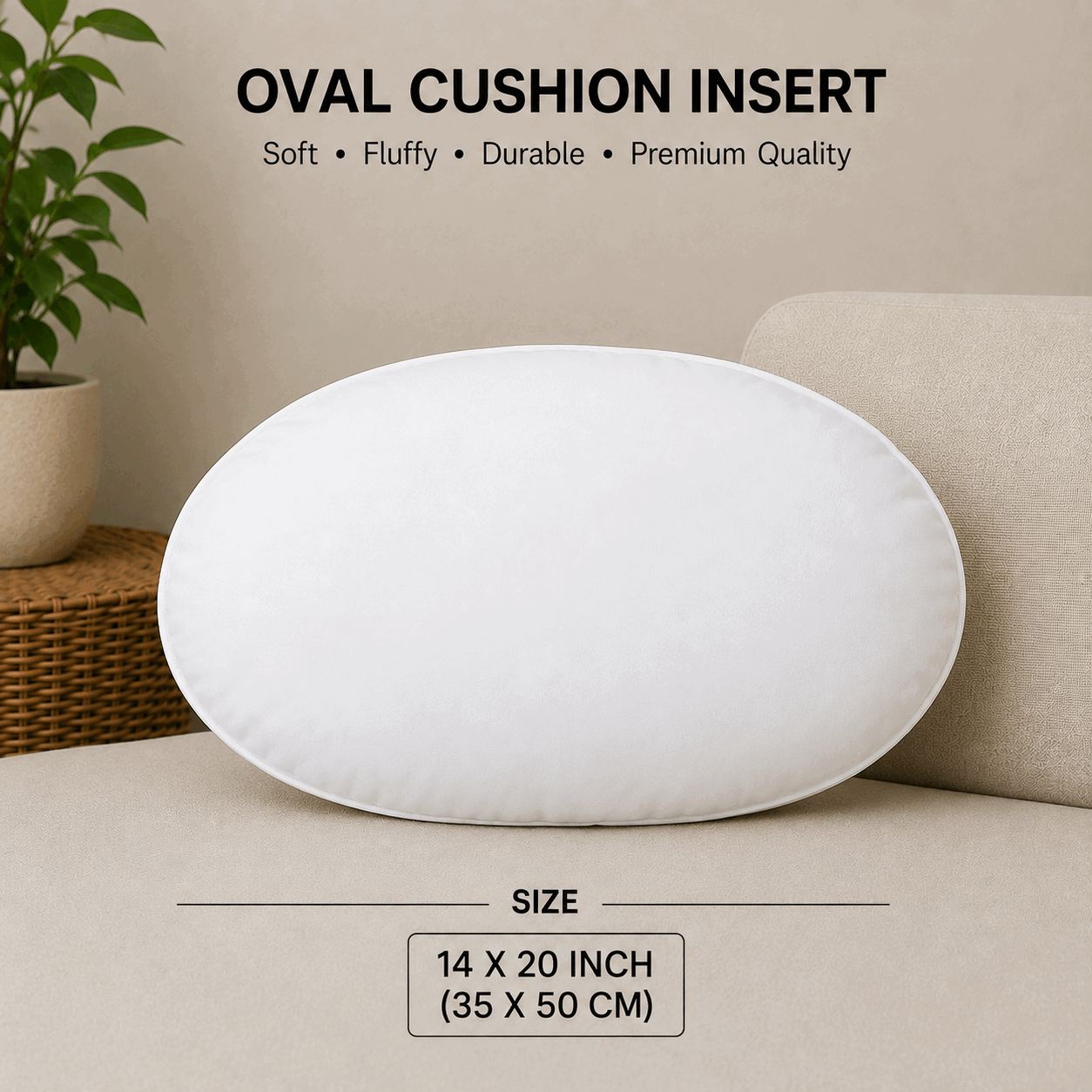 Oval Shape Cushion Insert for UAE commercial textile supply