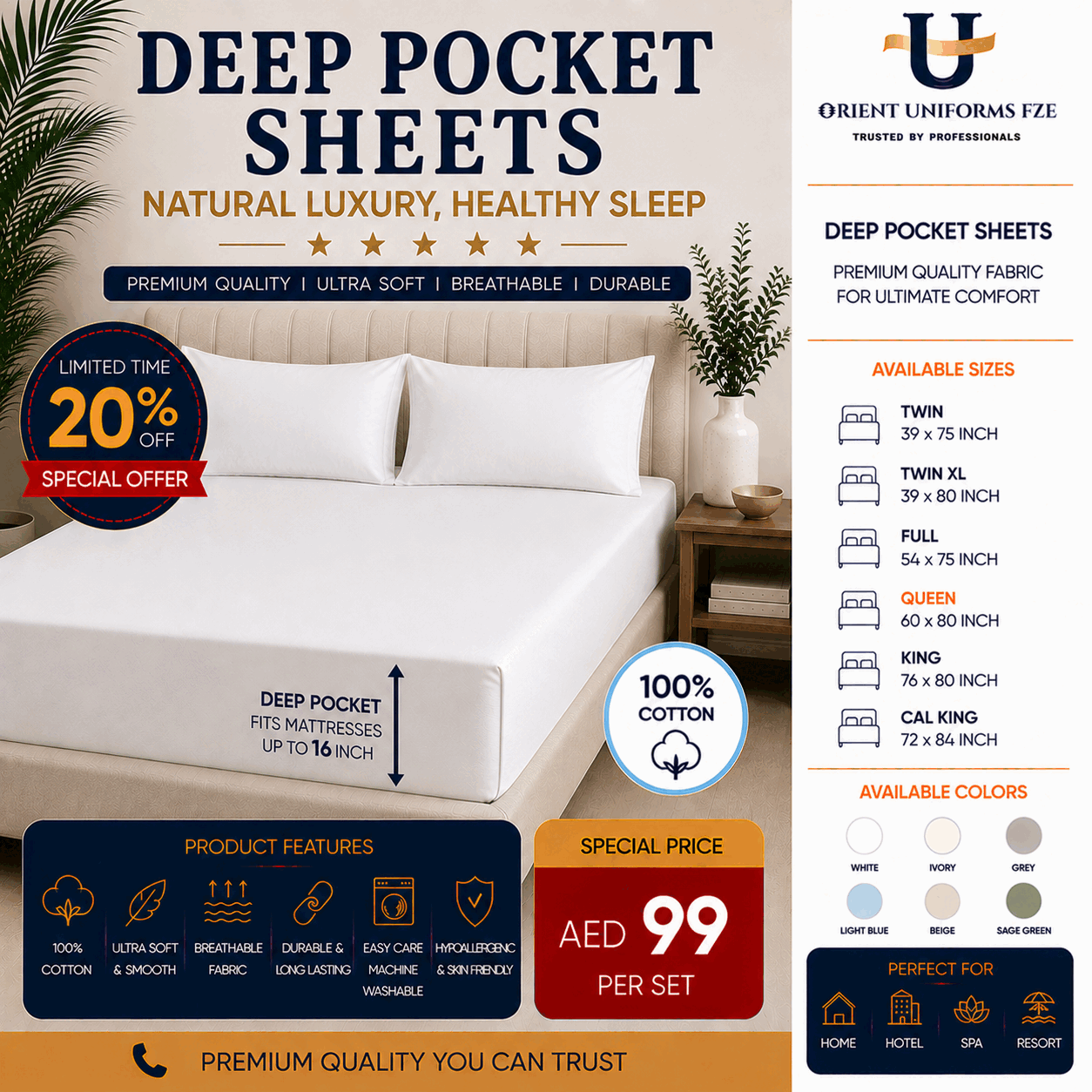 Deep Pocket Hotel Sheet
