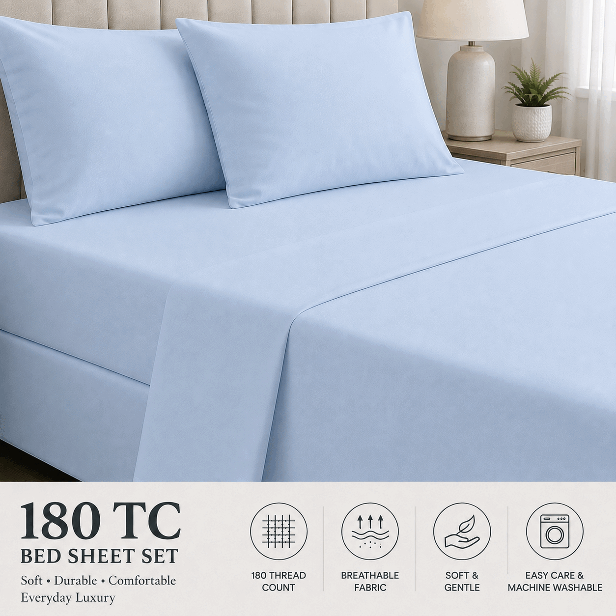 Light Blue Colour Bed Sheet