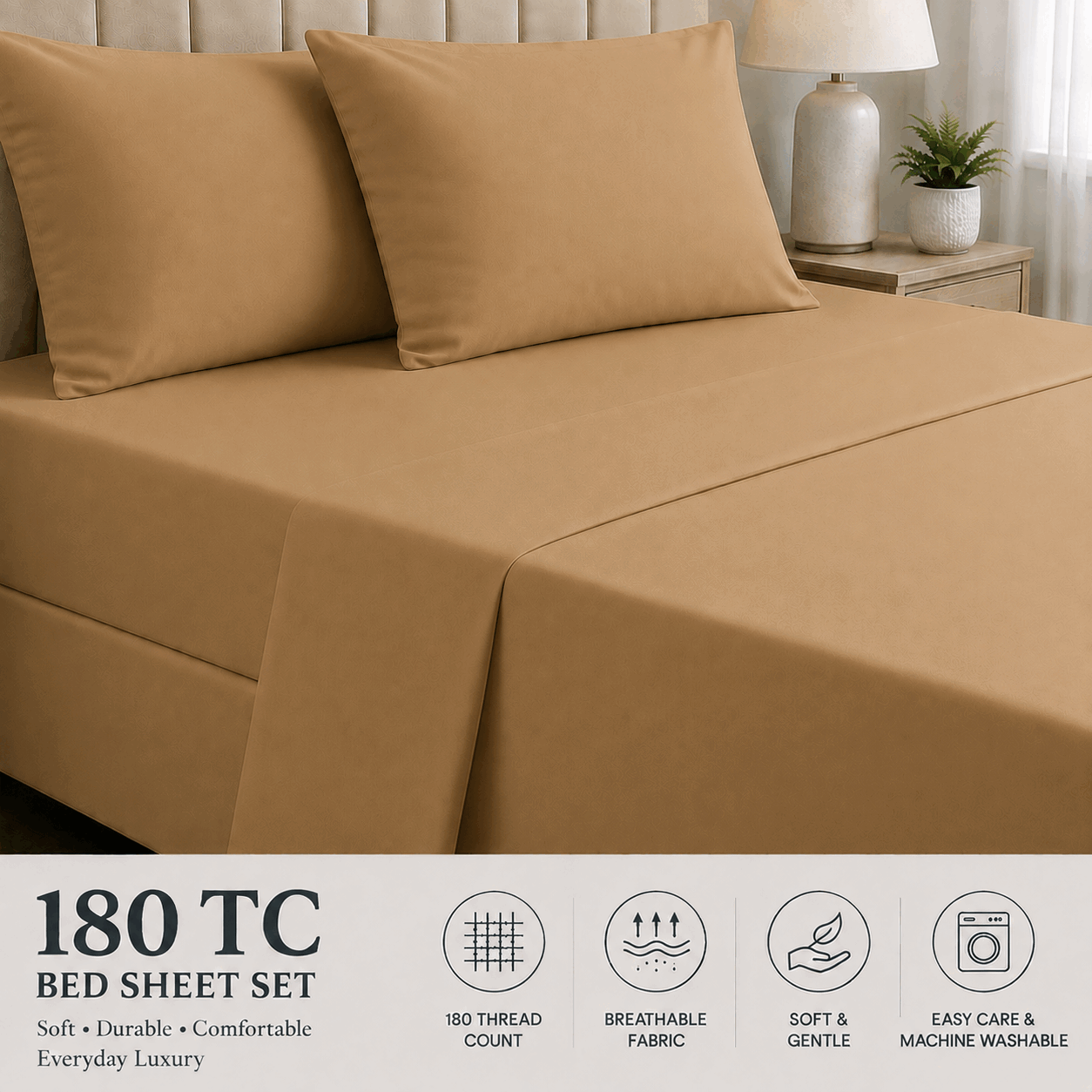 Light Brown Colour Bed Sheet
