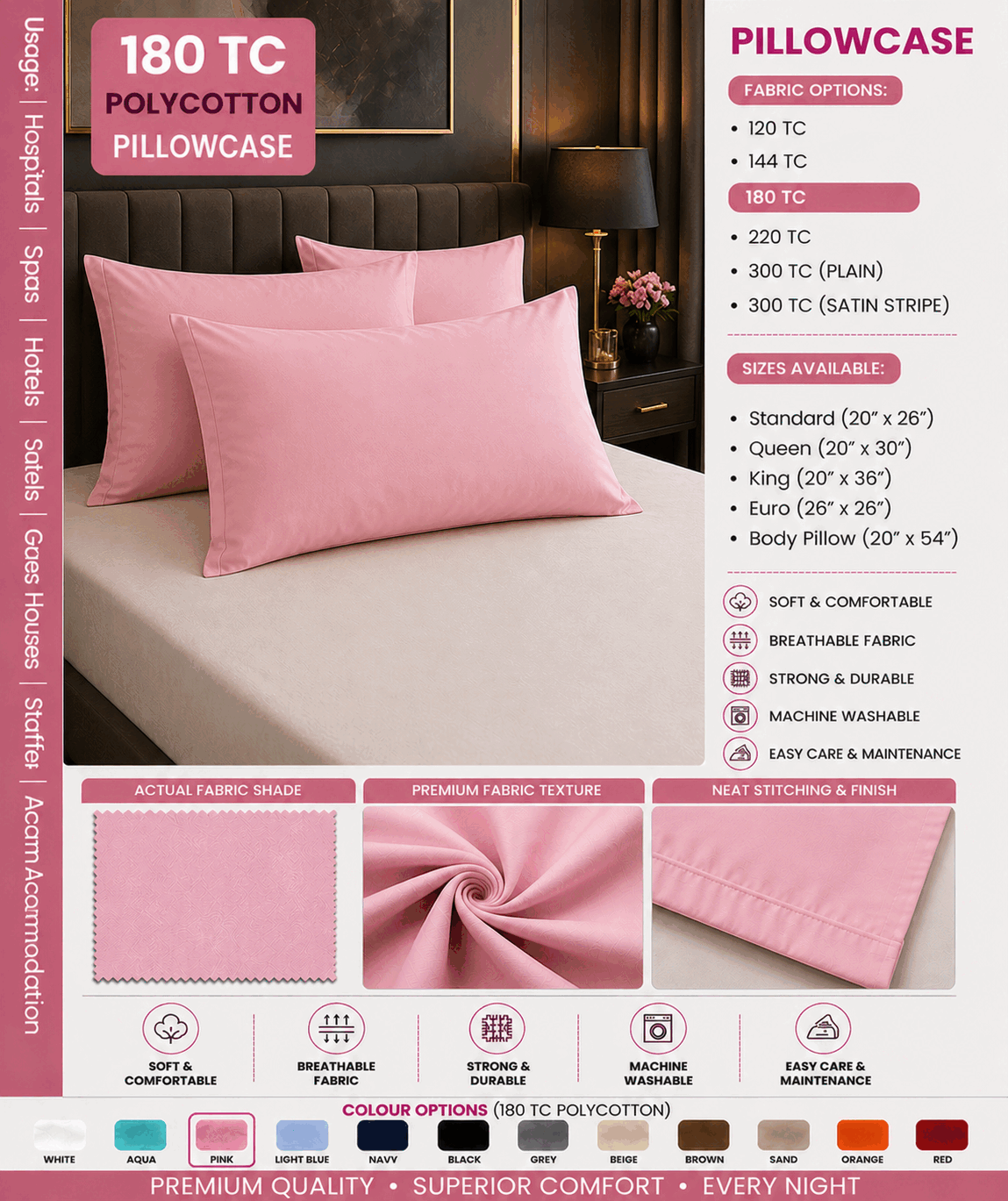 Pink Pillow Cover