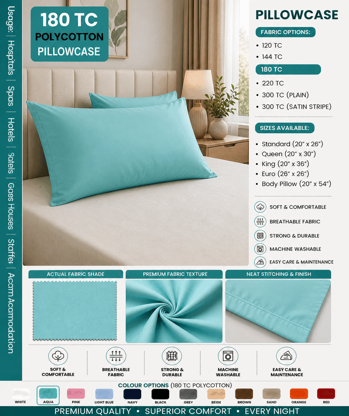 Turquoise Pillow Cover