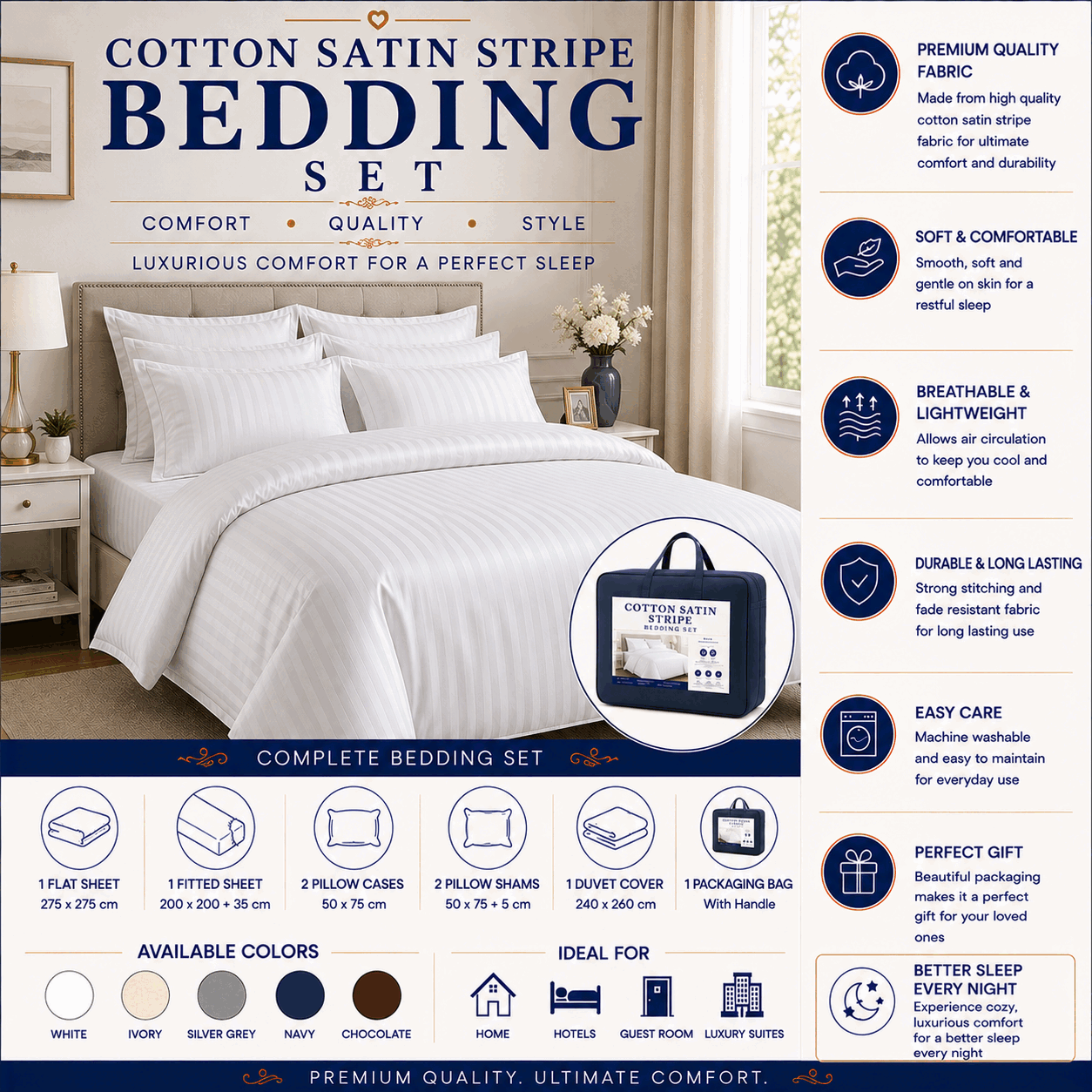 Cotton Stripe Bedding Set