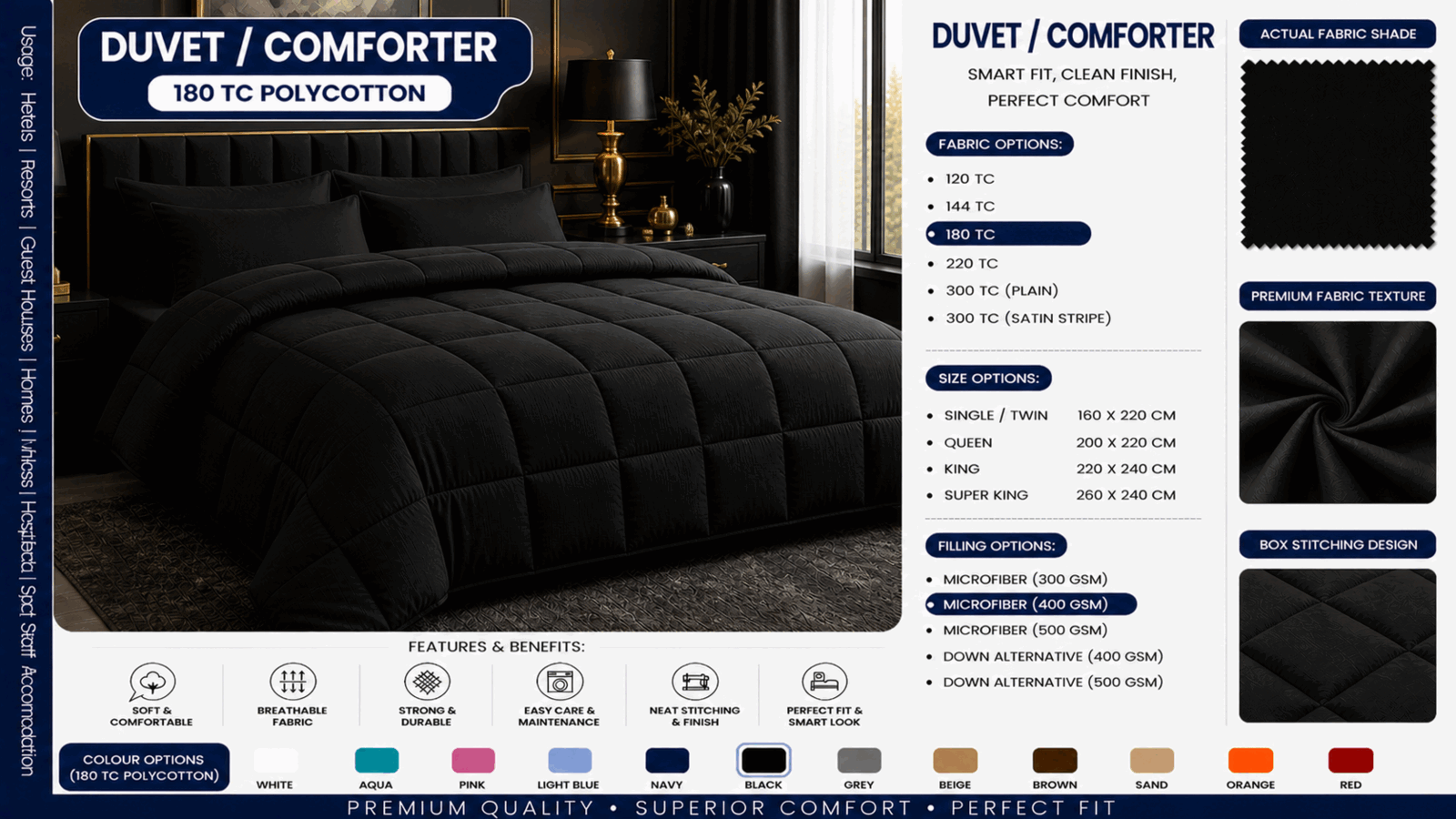 Black Duvet Comforter