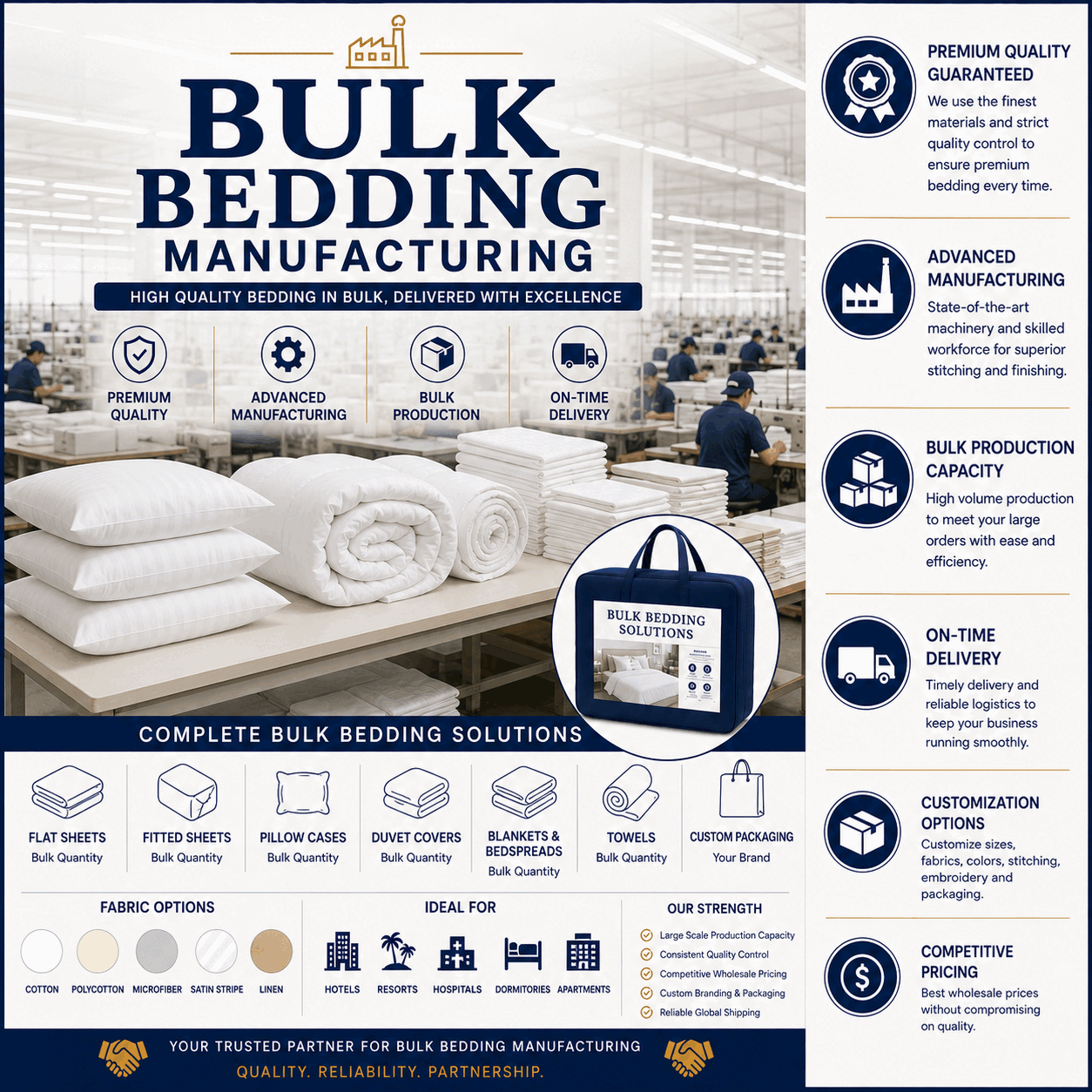 Bulk Bedding Manufacturing for UAE commercial textile supply