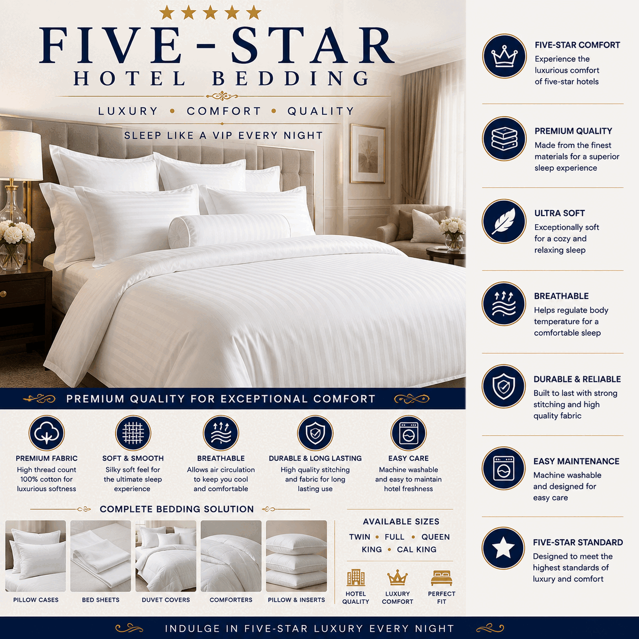 Hotel Bedding for UAE commercial textile supply