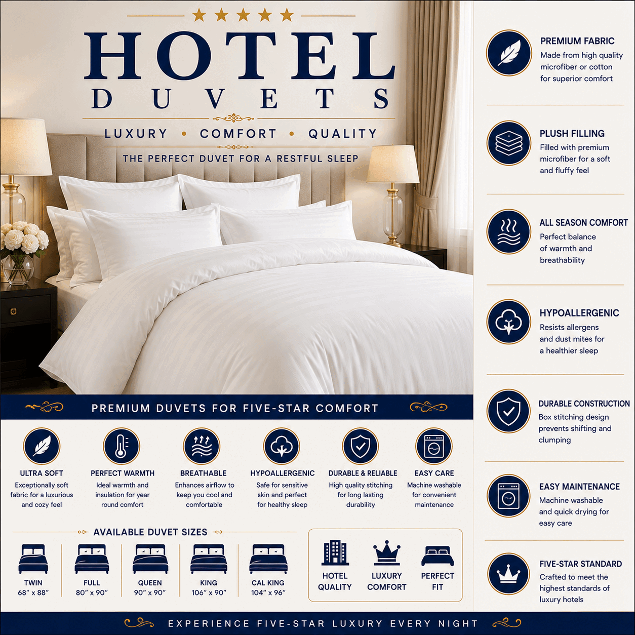 Hotel Duvets for UAE commercial textile supply