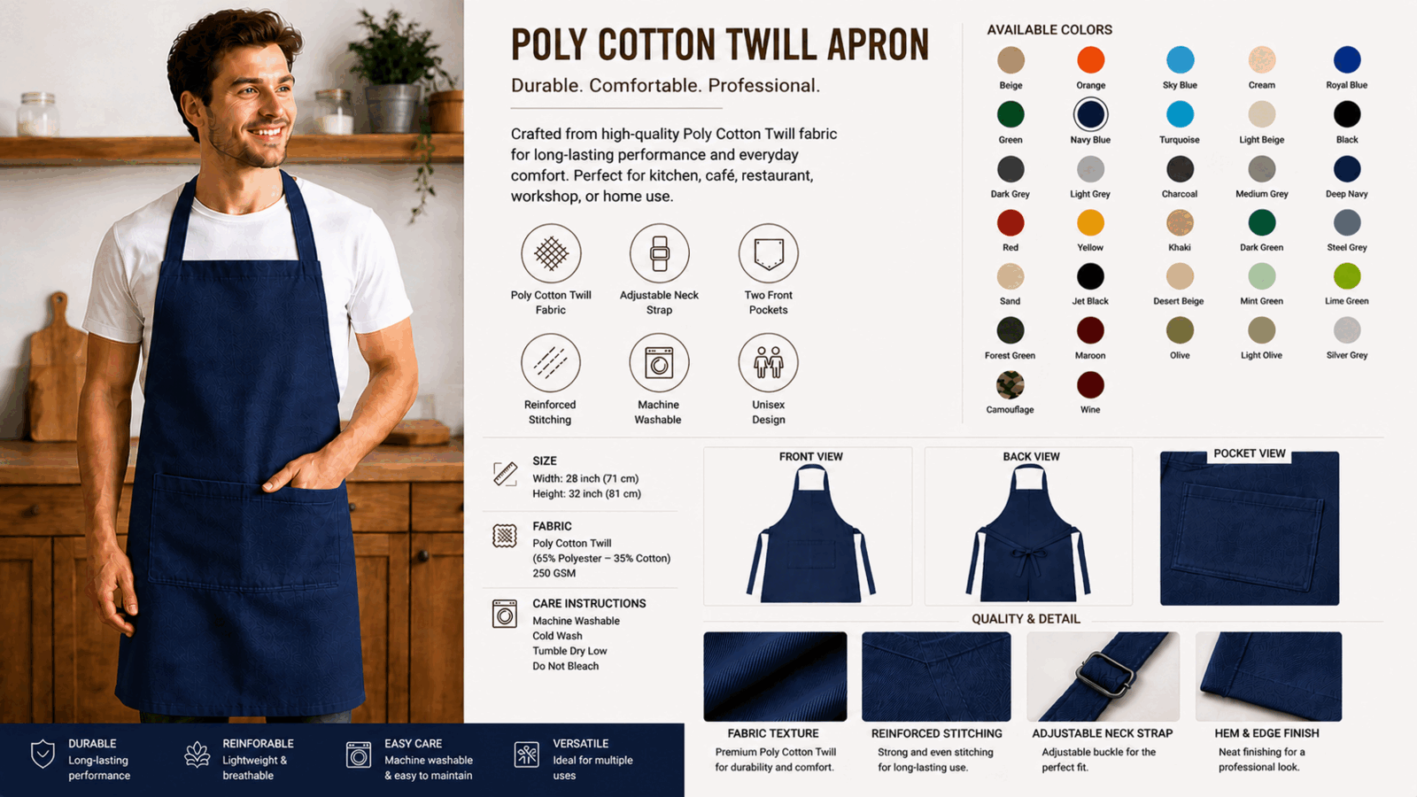 Navy Blue Apron