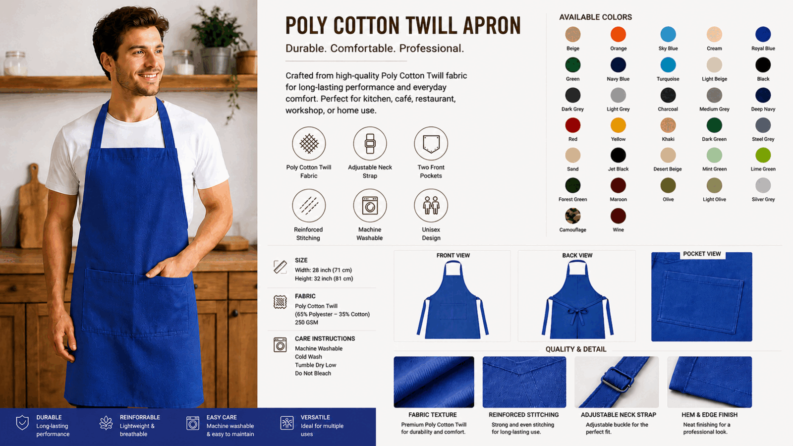 Royal Blue Apron