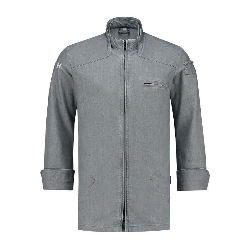 Chef Jacket Steel Zipper Short Collar