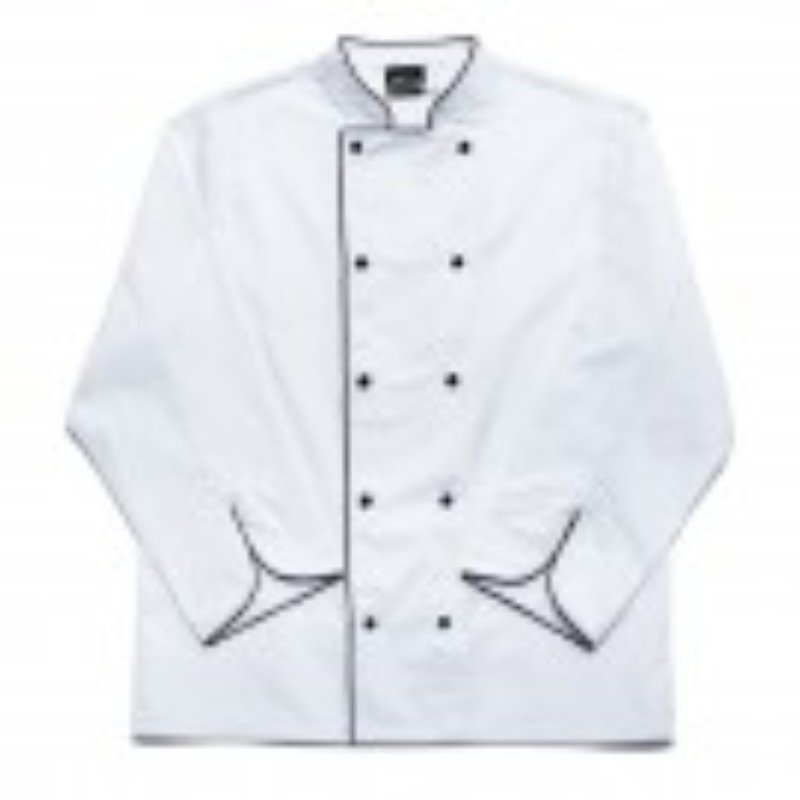 Traditional Chef Jacket Full Sleeve Open Ending Closure Round Black Bu