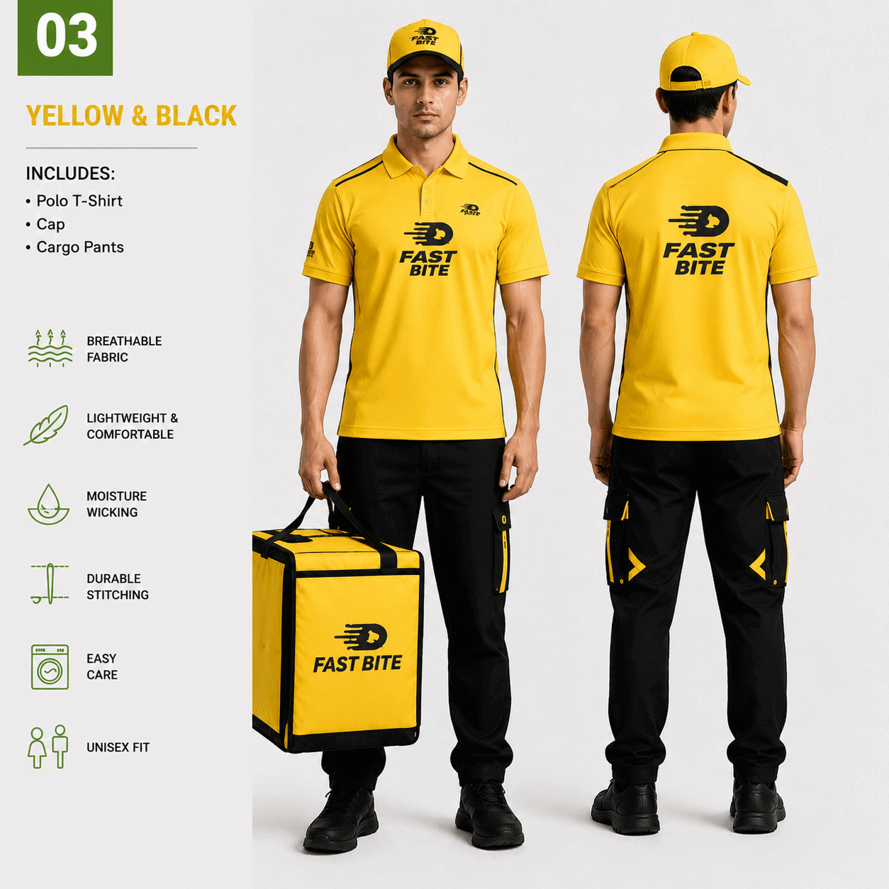 Golden Yellow And Black Ride Uniform