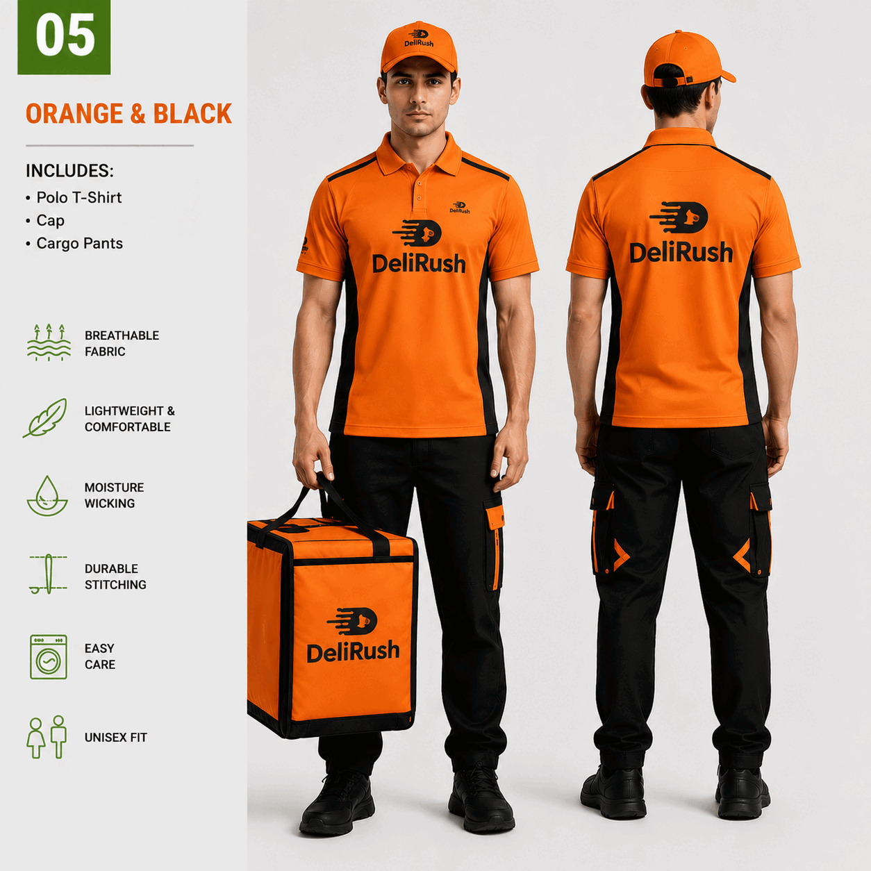 Orange And Black Ride Uniform