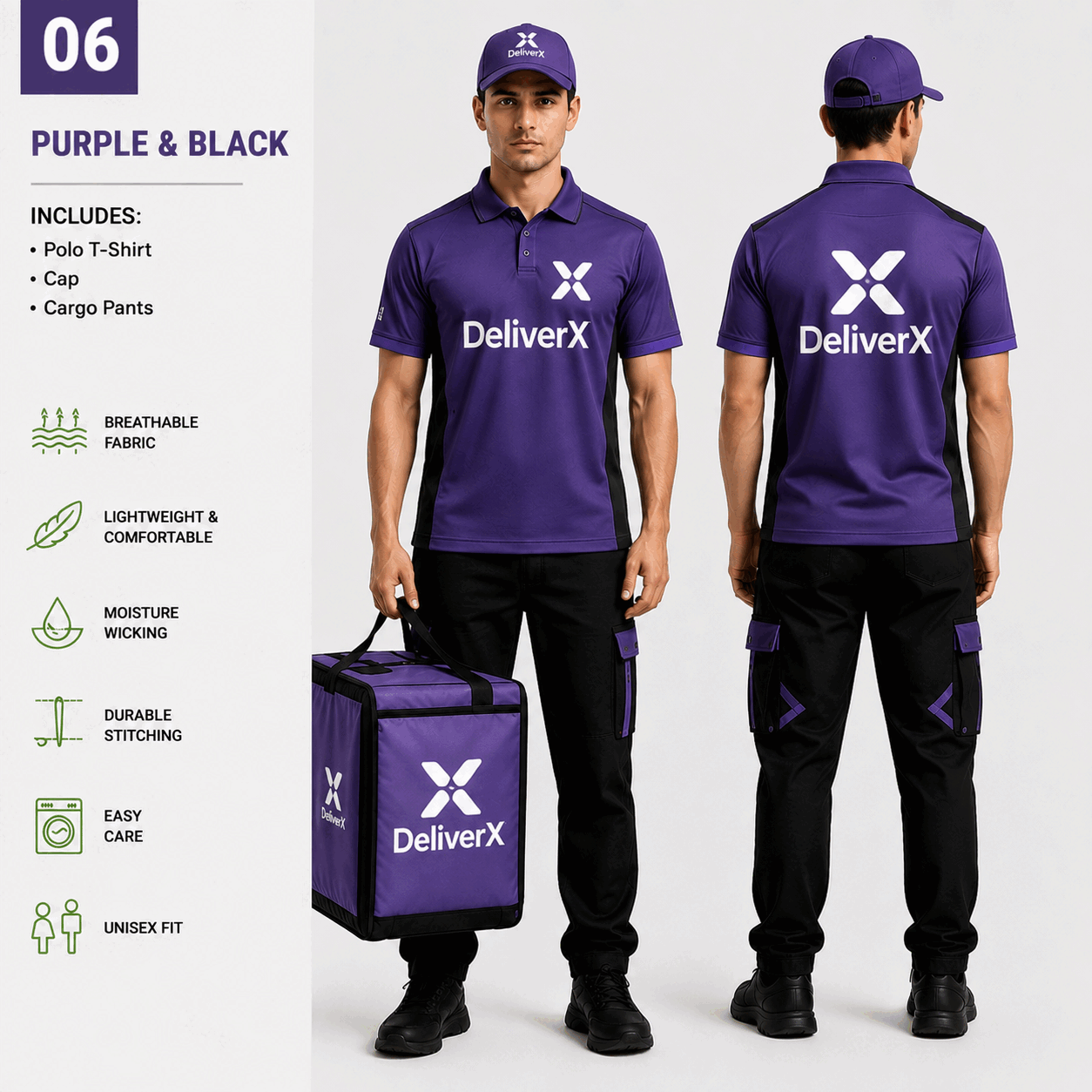 Purple And Black Ride Uniform