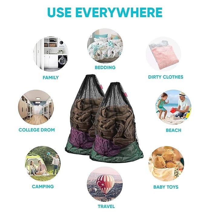 Mesh Material Black Laundry Bag Usages