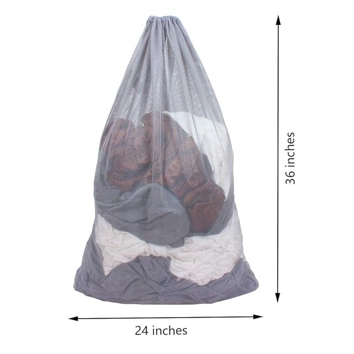Mesh Material Grey Laundry Bag 4
