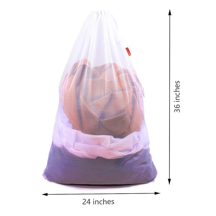 Mesh Material White Laundry Bag 3