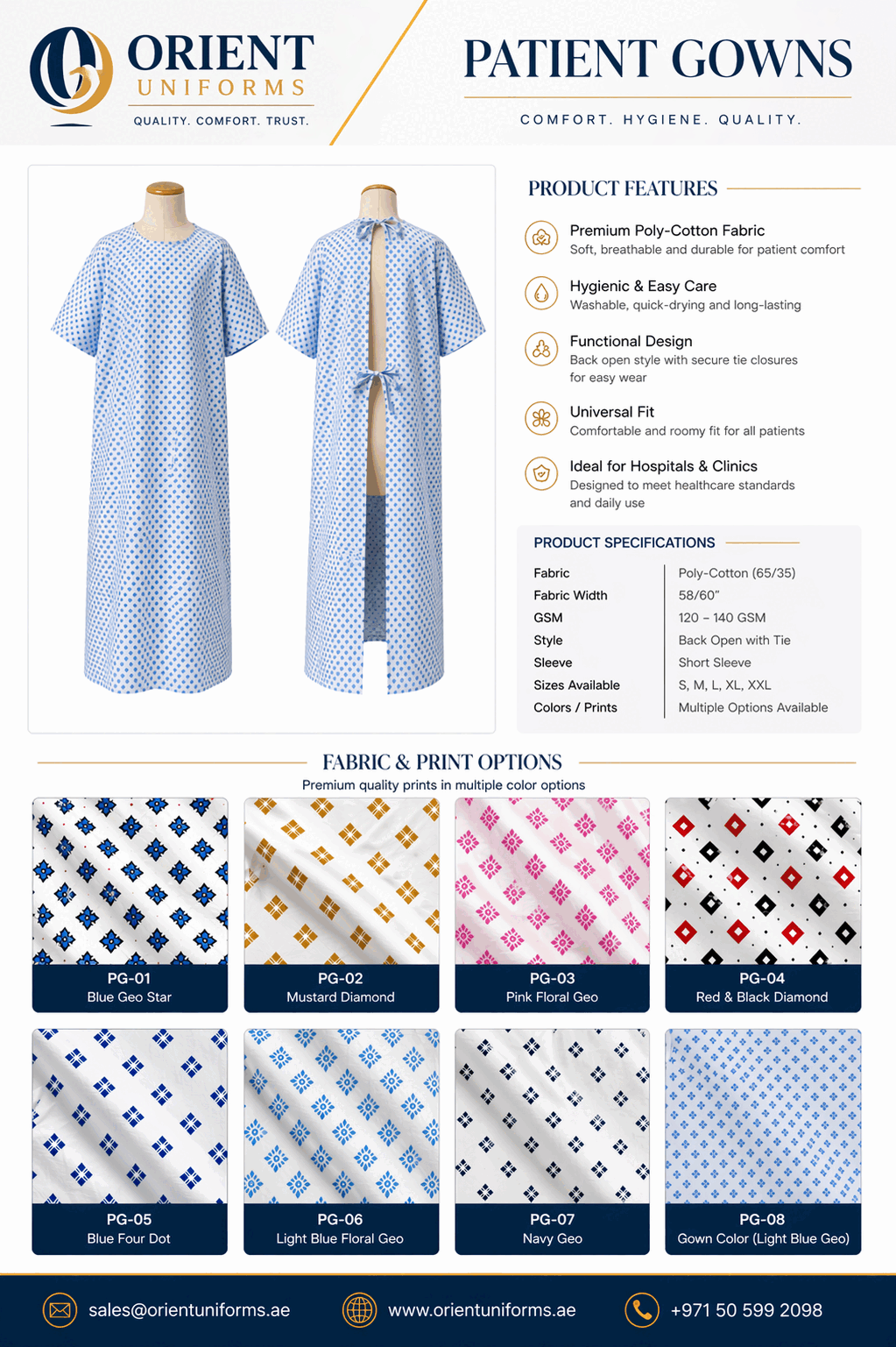 Light Blue Colour Patient Gown 1