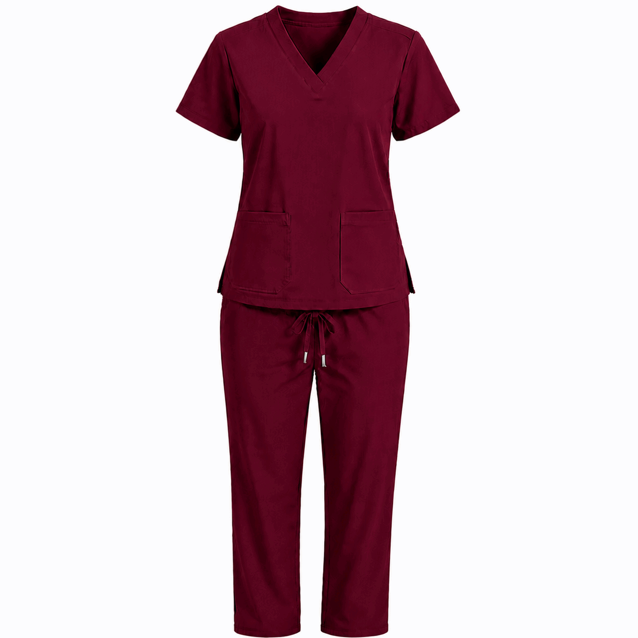 Burgundy Colour Scrub Suit 2 for UAE commercial textile supply