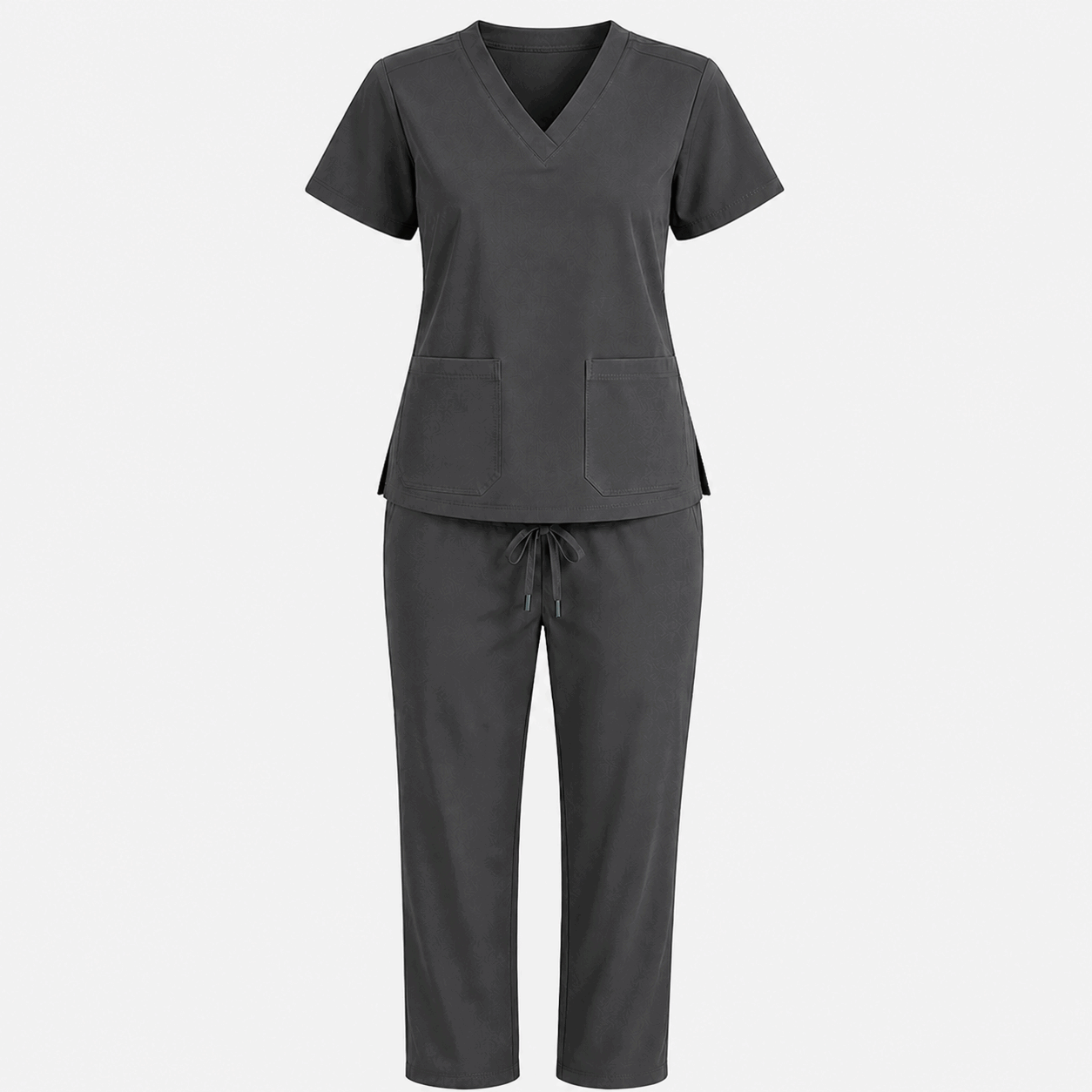 Charcoal Grey Colour Scrub Suit 2 for UAE commercial textile supply