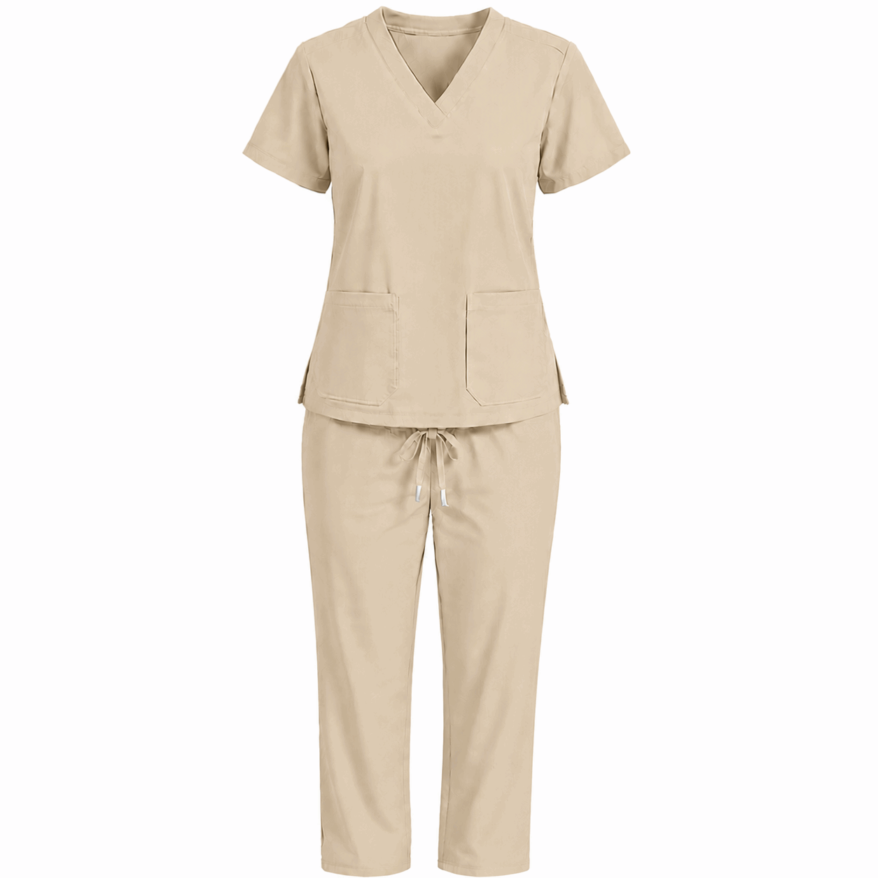 Cream Beige Colour Scrub Suit for UAE commercial textile supply