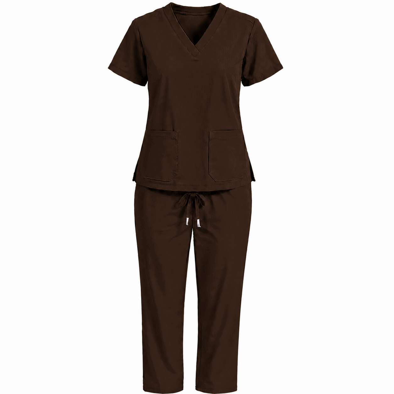 Dark Brown Colour Scrub Suit for UAE commercial textile supply