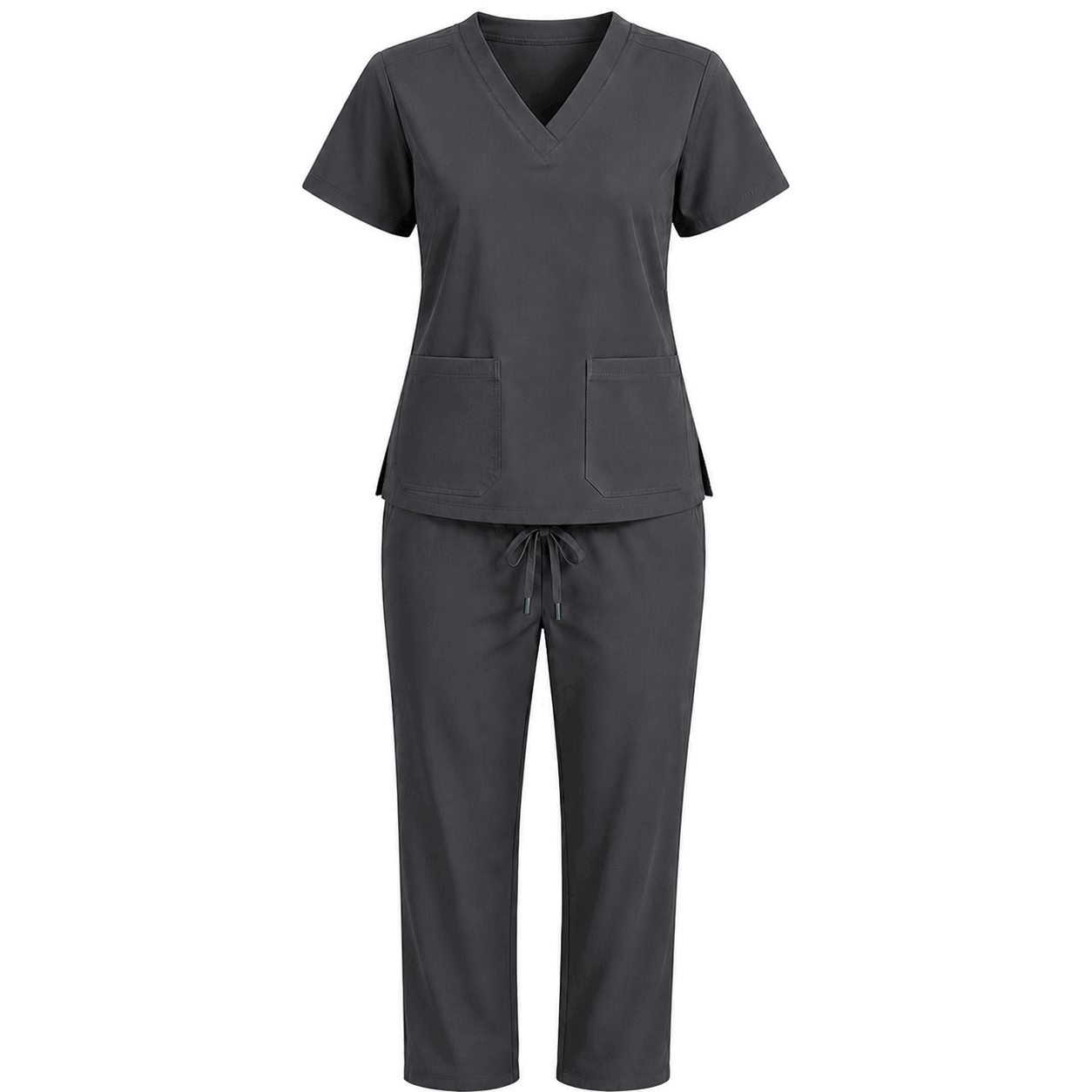 Dark Grey Colour Scrub Suit 2 for UAE commercial textile supply
