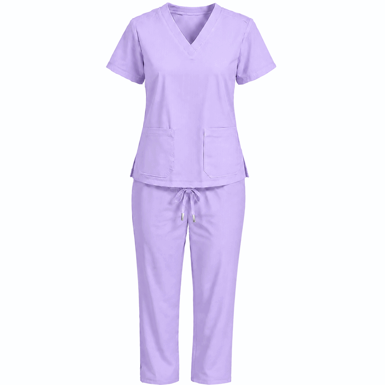 Lavender Colour Scrub Suit for UAE commercial textile supply