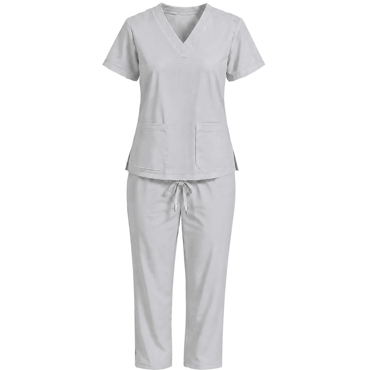 Light Grey Colour Scrub Suit for UAE commercial textile supply