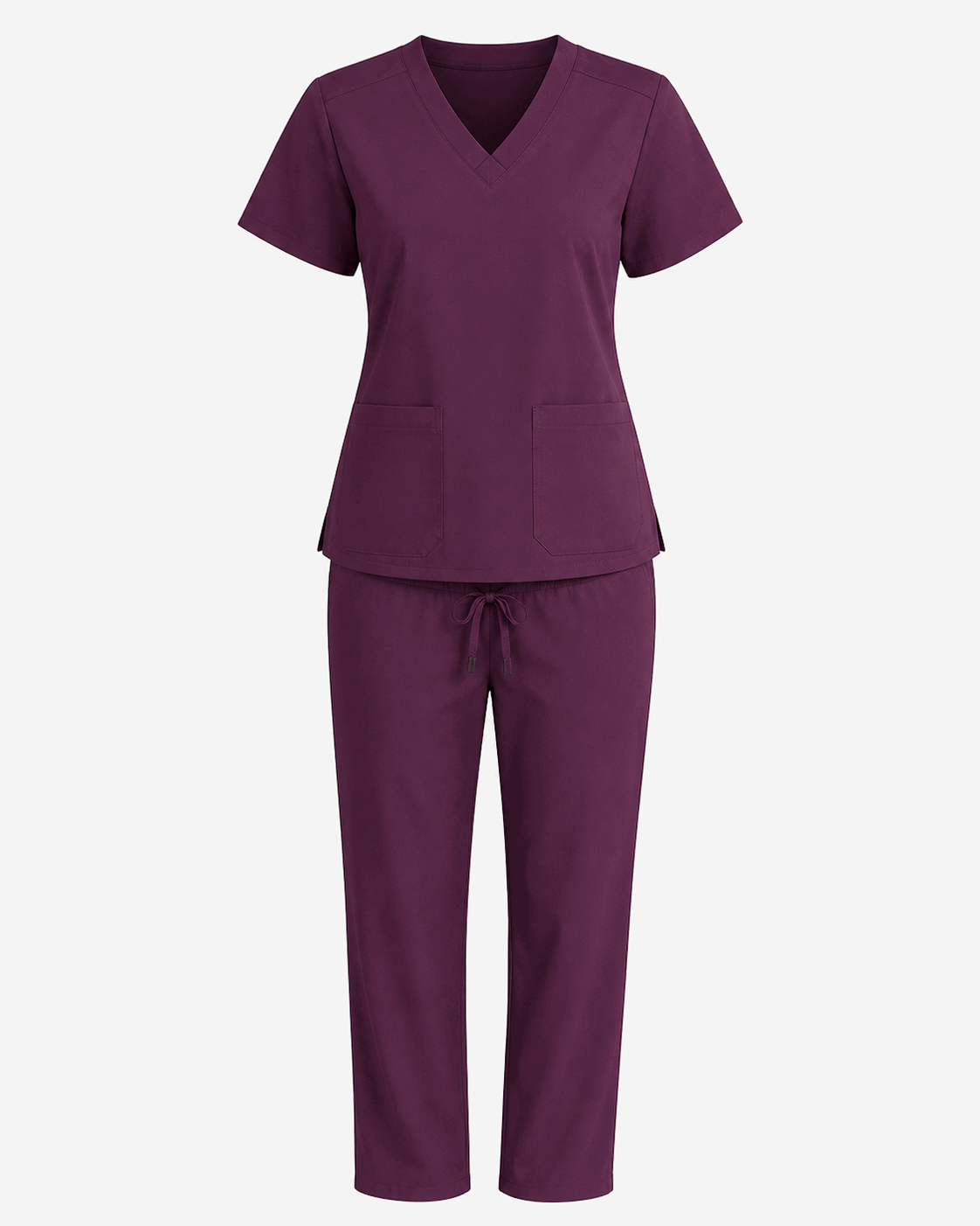 Plum Colour Scrub Suit for UAE commercial textile supply