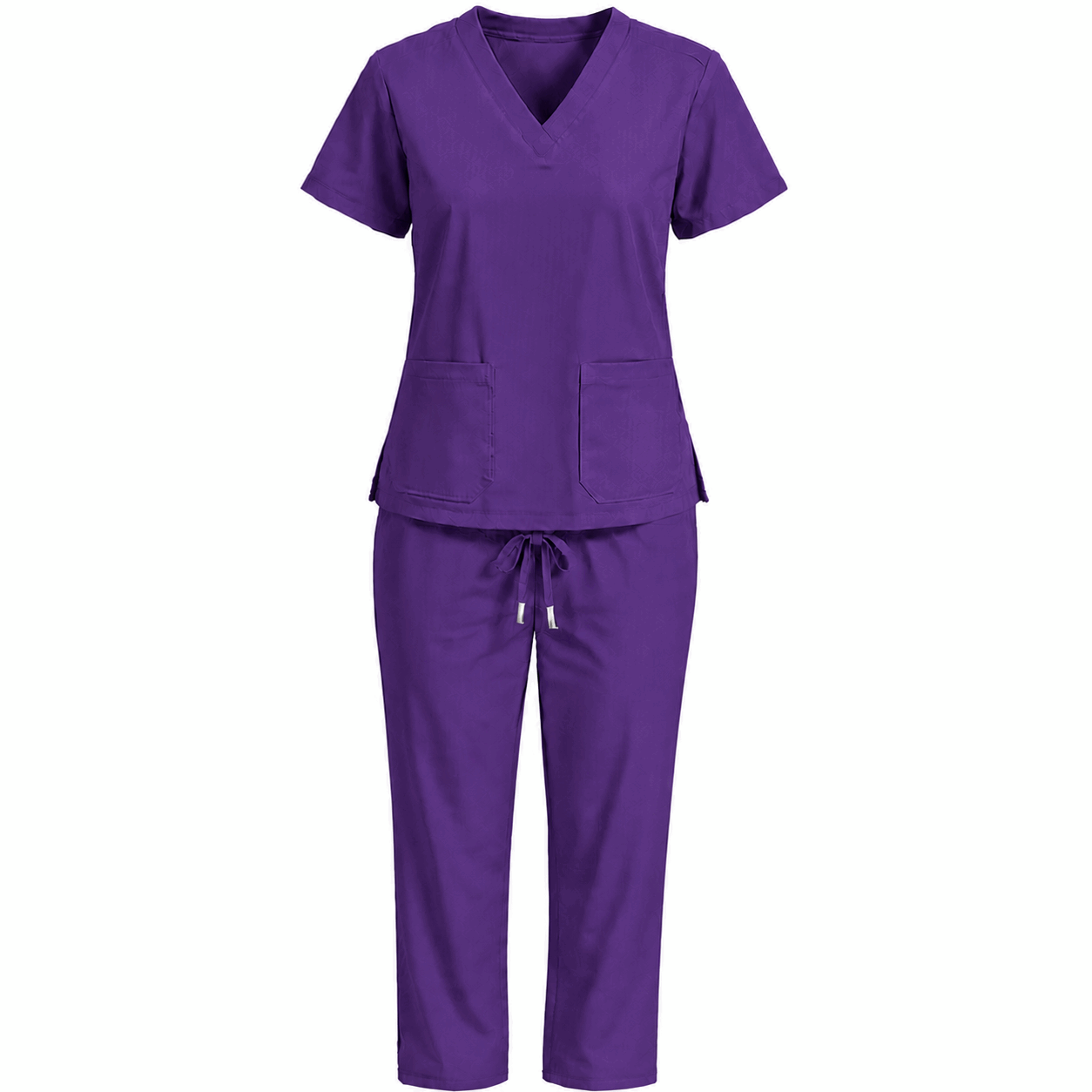 Purple Colour Scrub Suit for UAE commercial textile supply