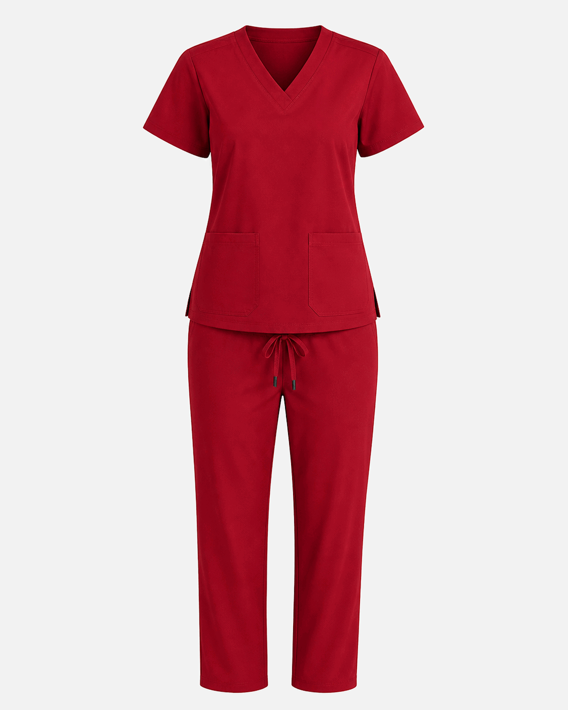 Red Colour Scrub Suit 2 for UAE commercial textile supply