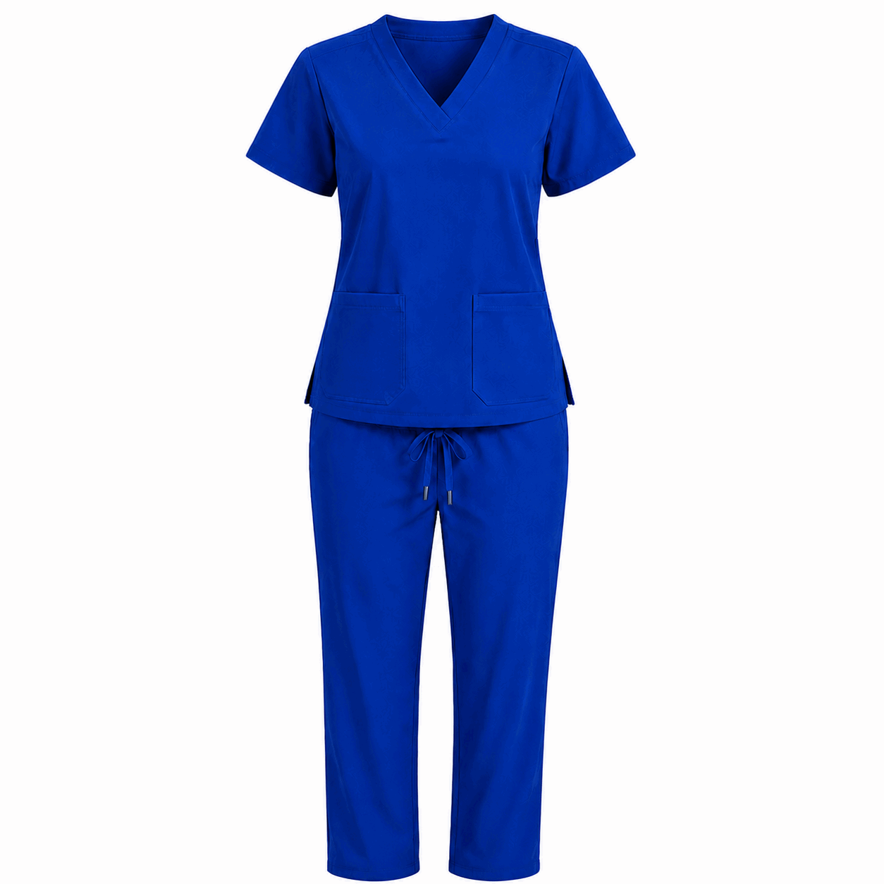 Royal Blue Colour Scrub Suit 2 for UAE commercial textile supply