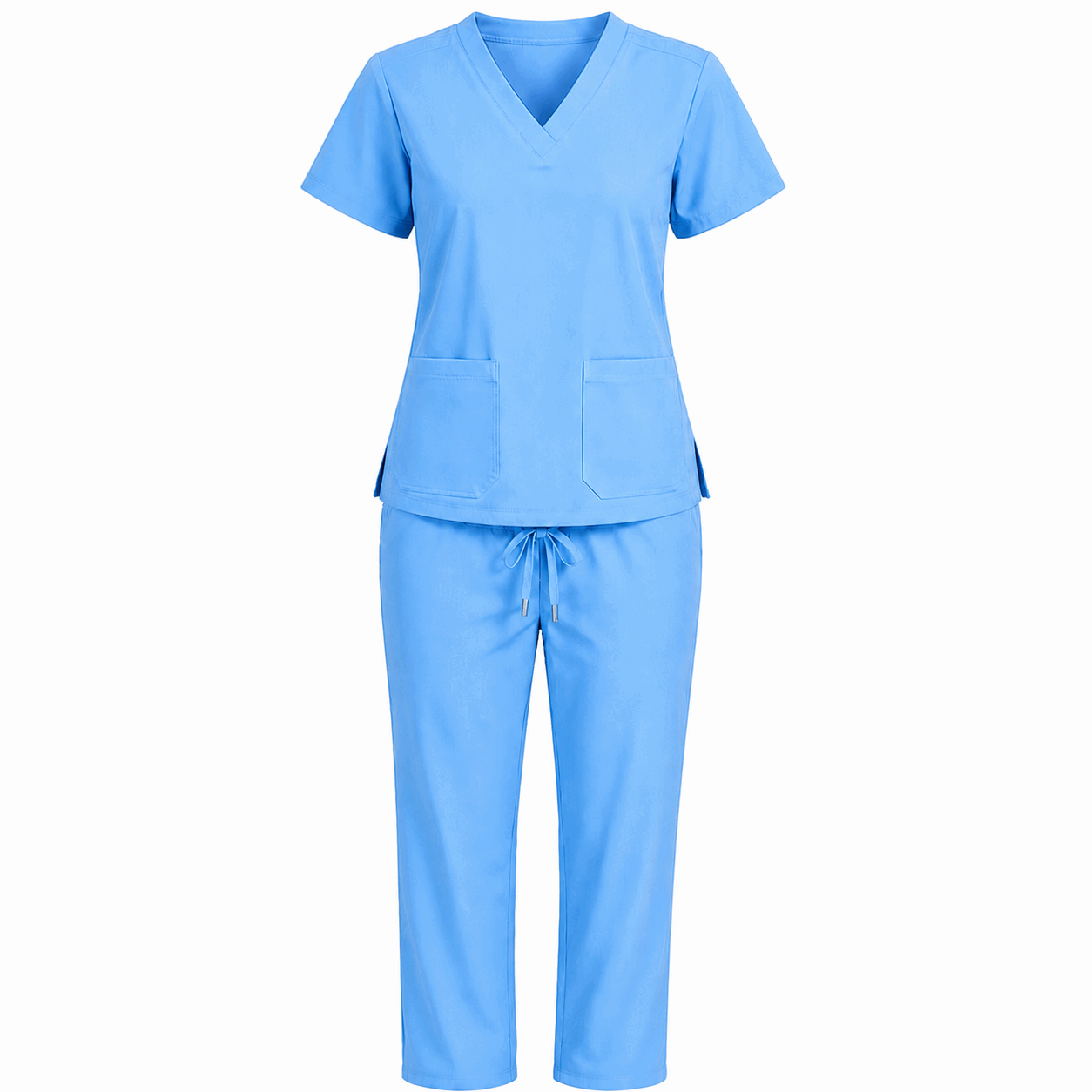 Sky Blue Colour Scrub Suit for UAE commercial textile supply