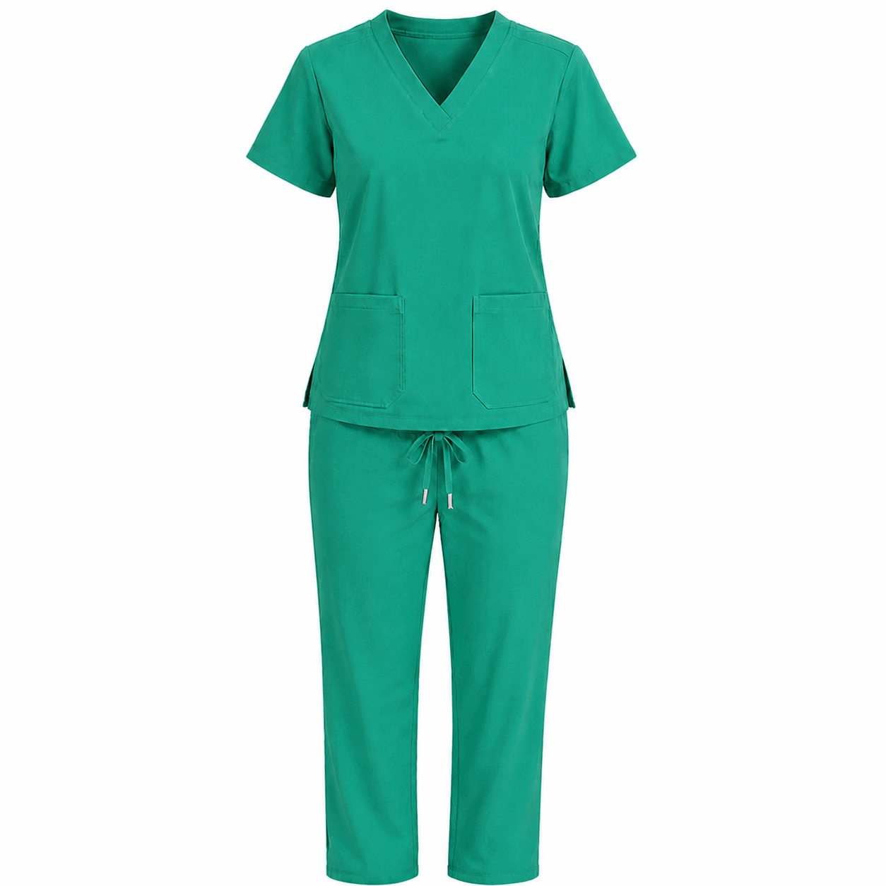 Teal Green Colour Scrub Suit for UAE commercial textile supply