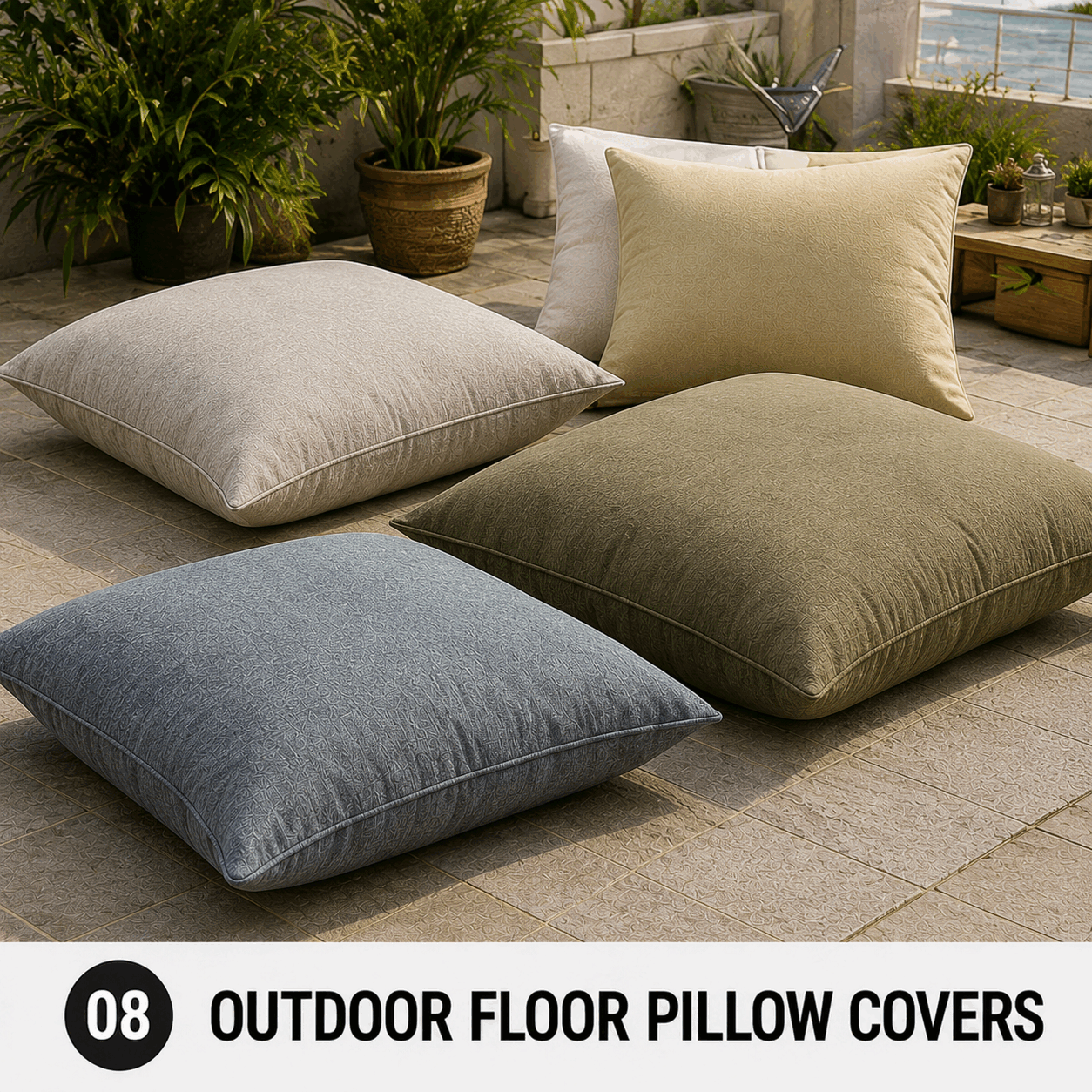 Outdoor Floor Pillow Covers