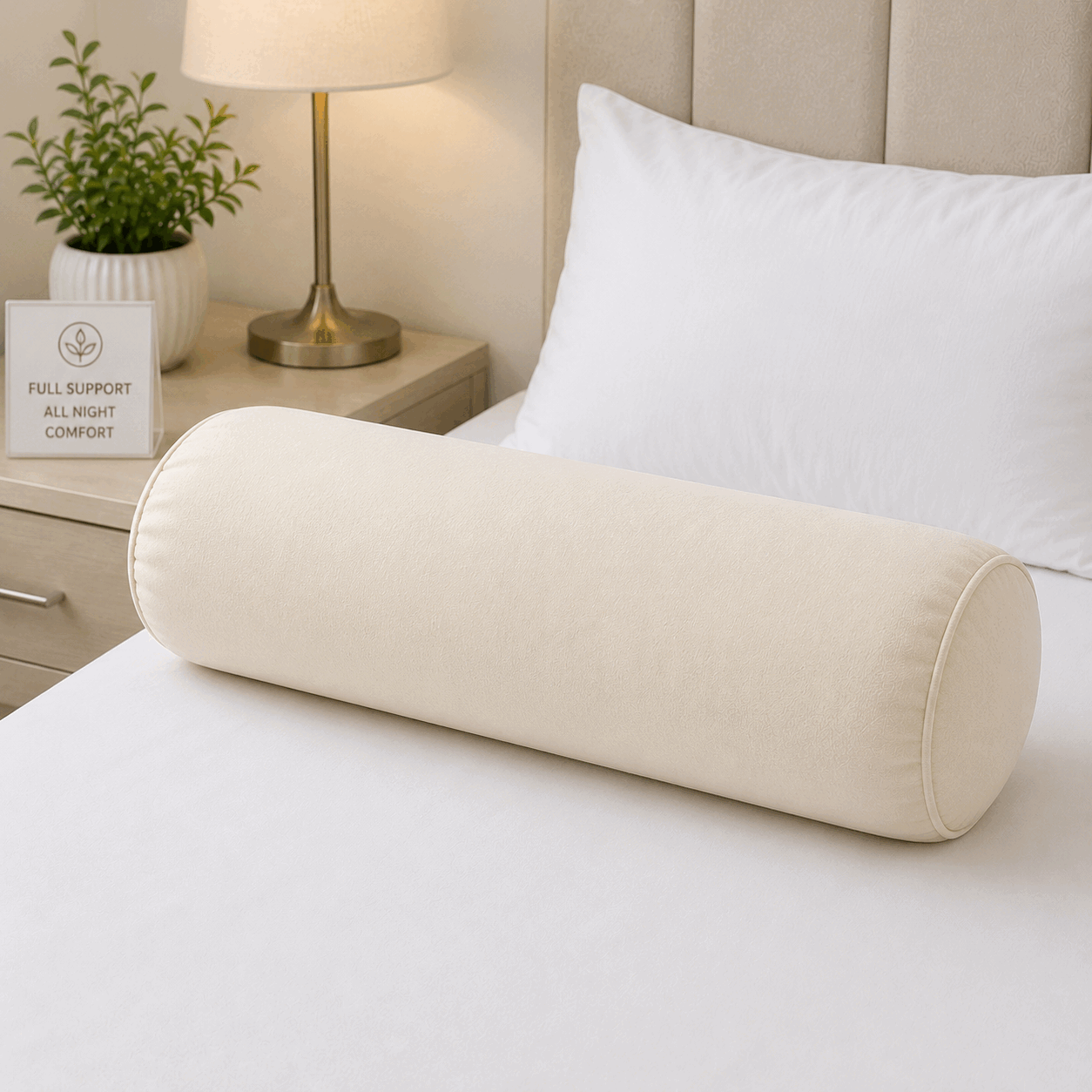 Cream Bolster Body Pillow for UAE commercial textile supply