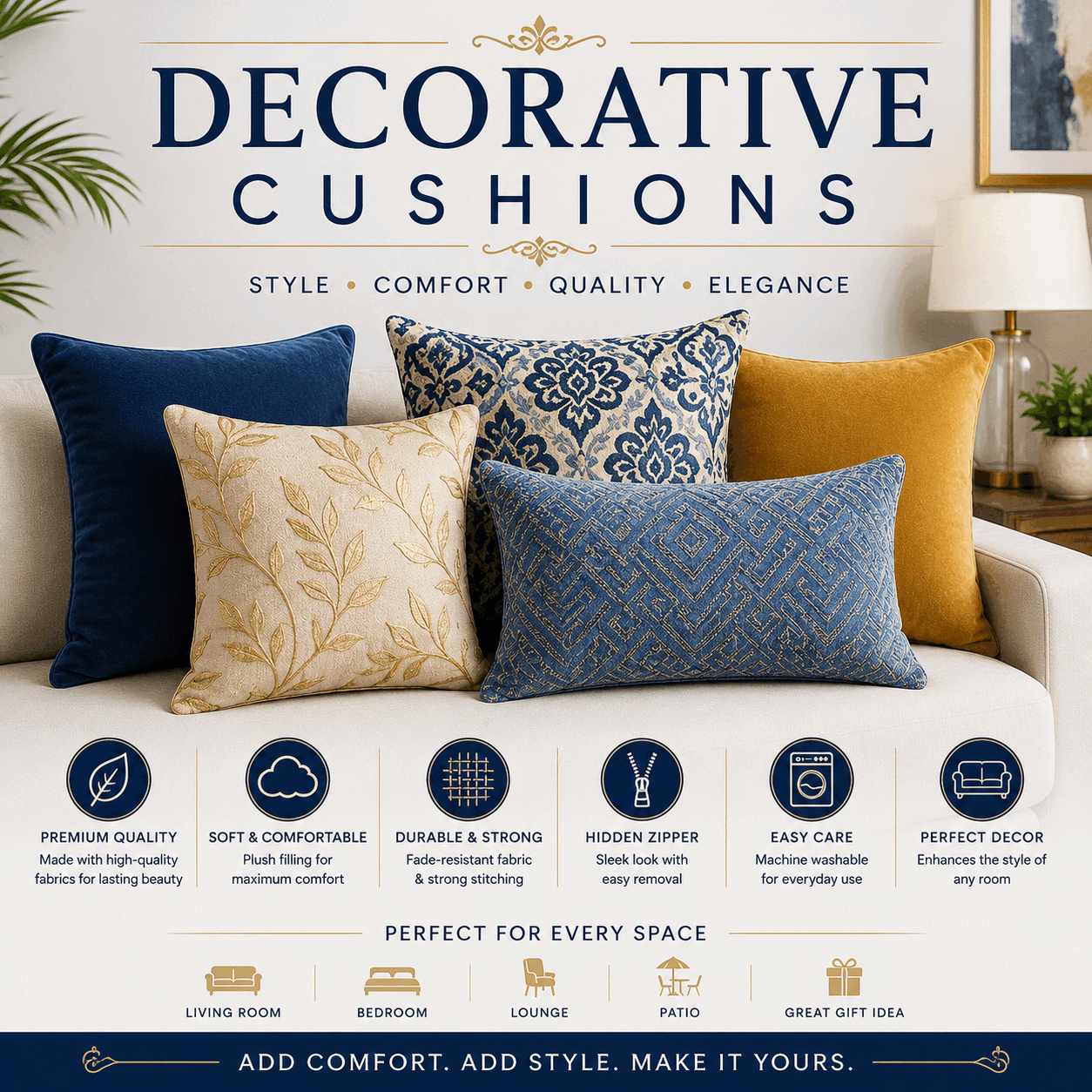 Decorative Cushions for UAE commercial textile supply