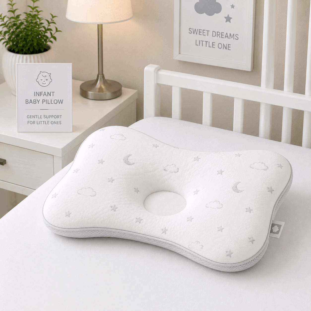 White Baby Head Shaping Pillow for UAE commercial textile supply