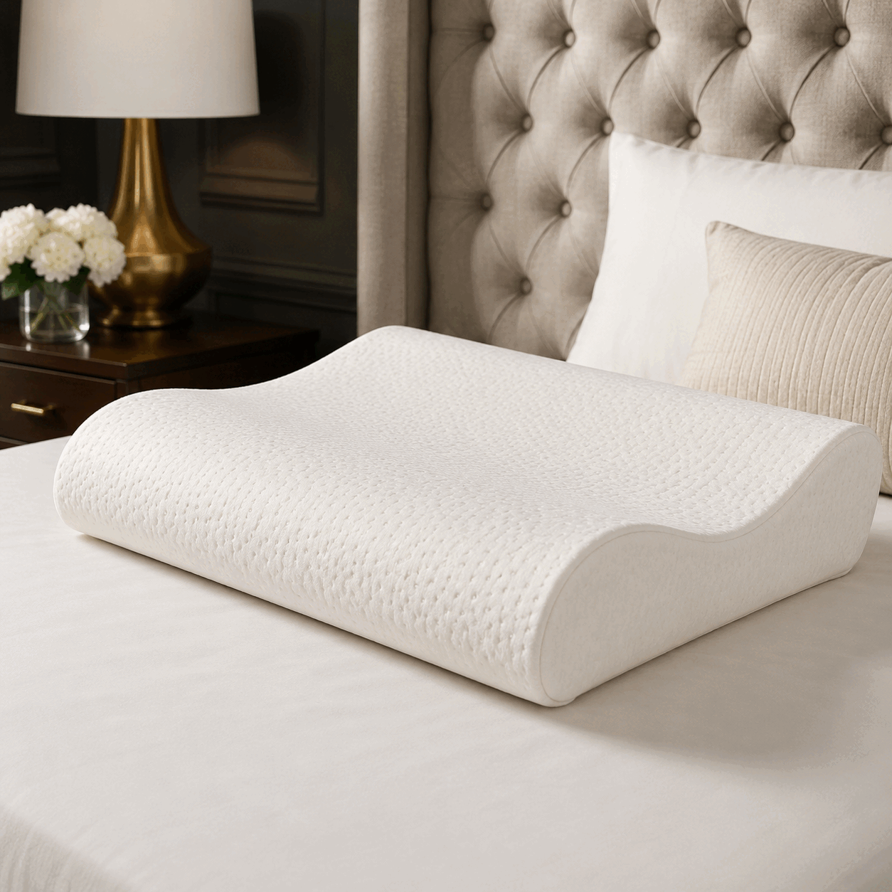 White Contour Memory Foam Pillow for UAE commercial textile supply